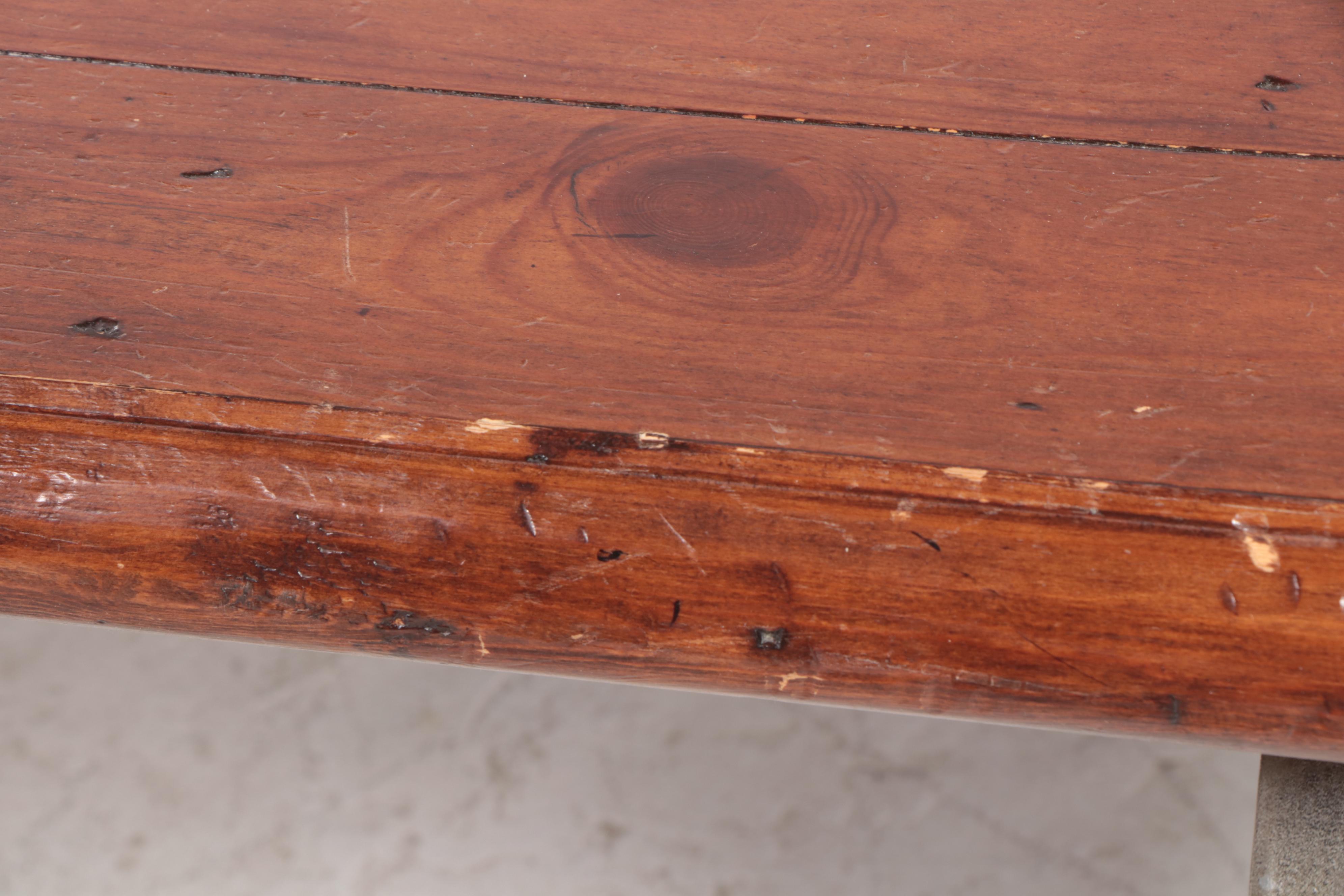 Baroque Style Iron and Pine Extending Dining Table