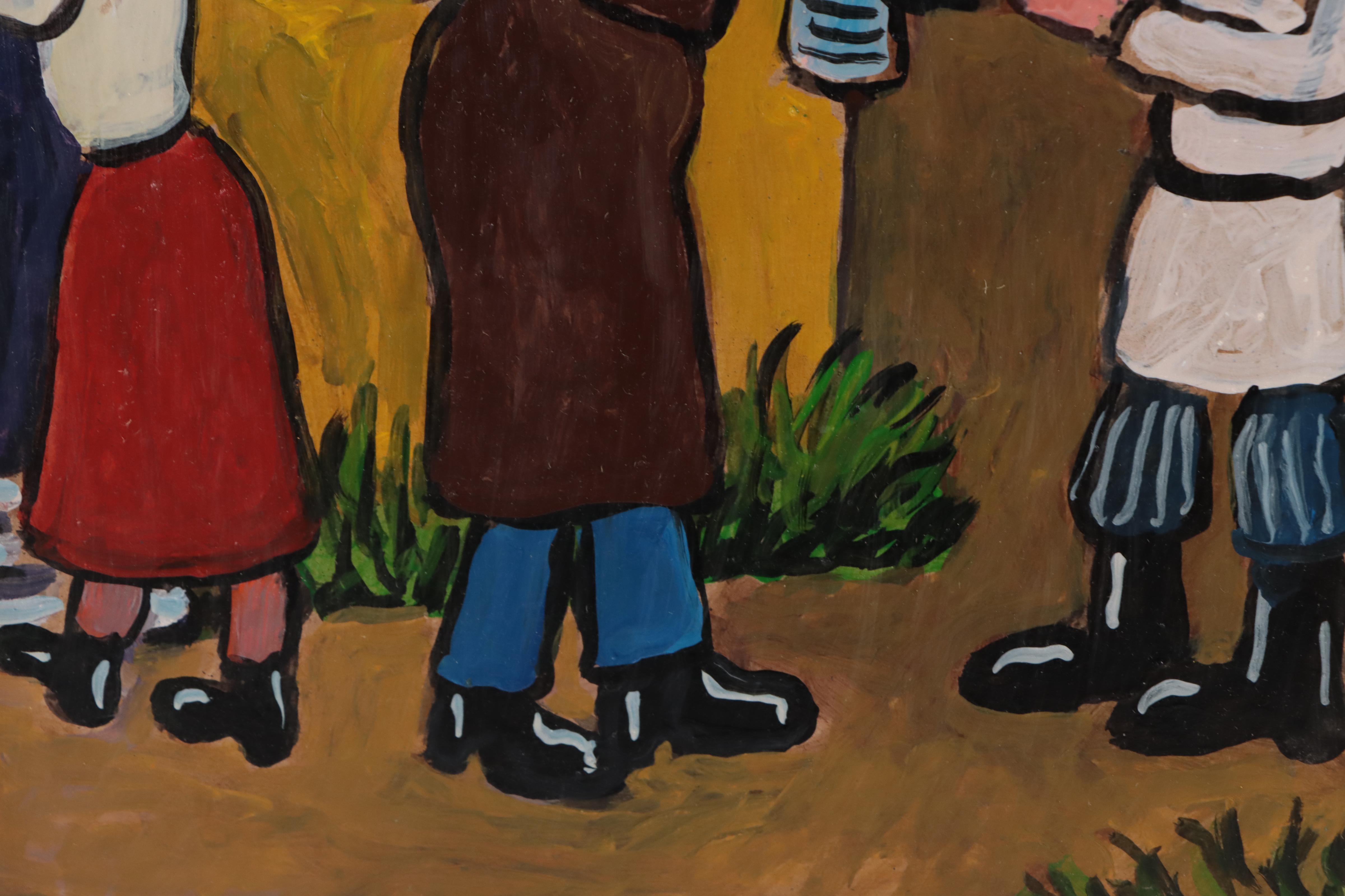 Vadim Maltzev Russian Folk Art Oil Painting of City Street Scene, 2020