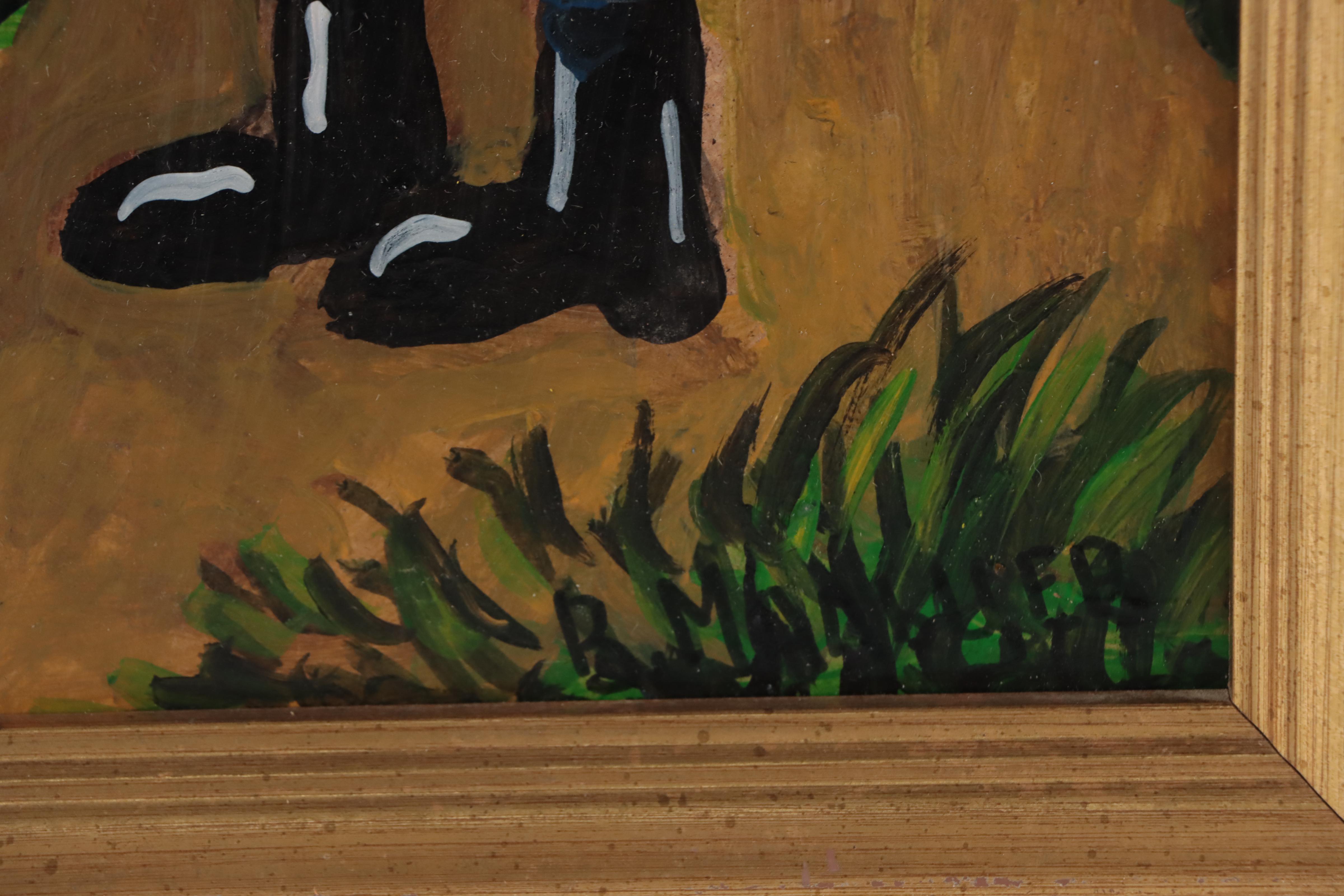 Vadim Maltzev Russian Folk Art Oil Painting of City Street Scene, 2020