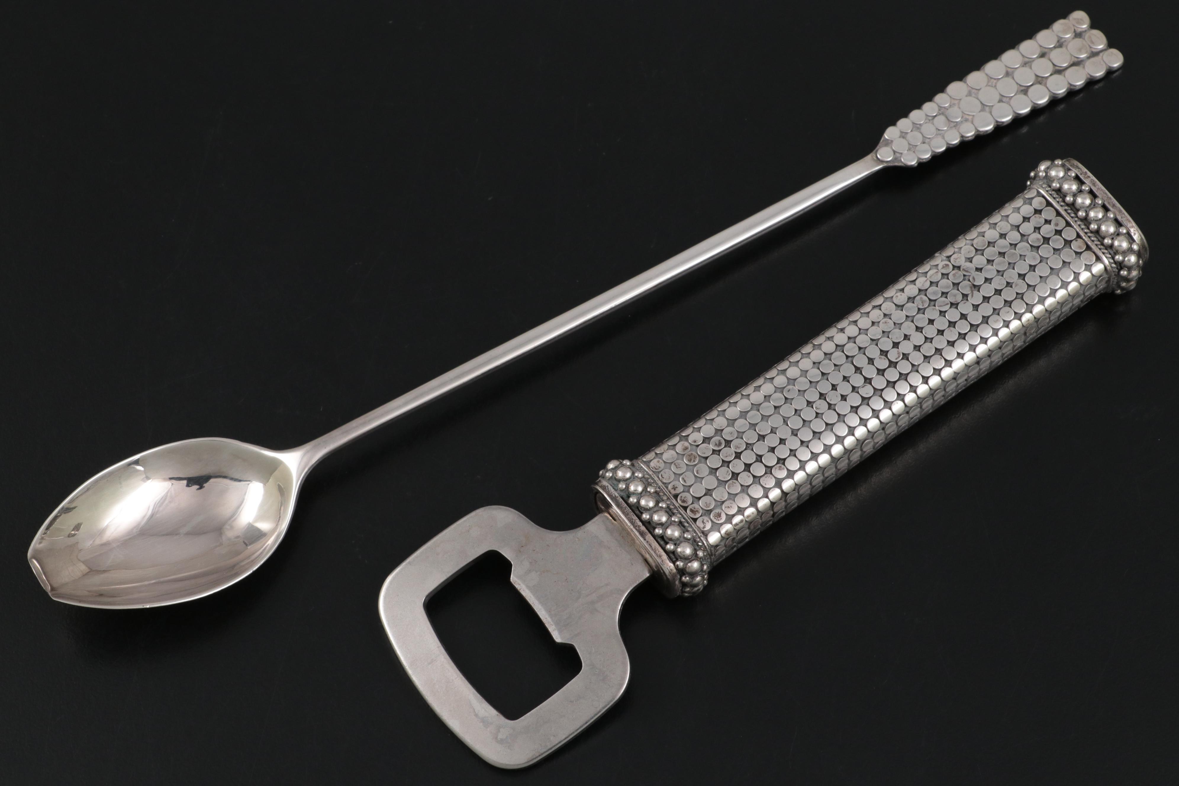 John Hardy Sterling Silver Shot Glasses and Other Barware