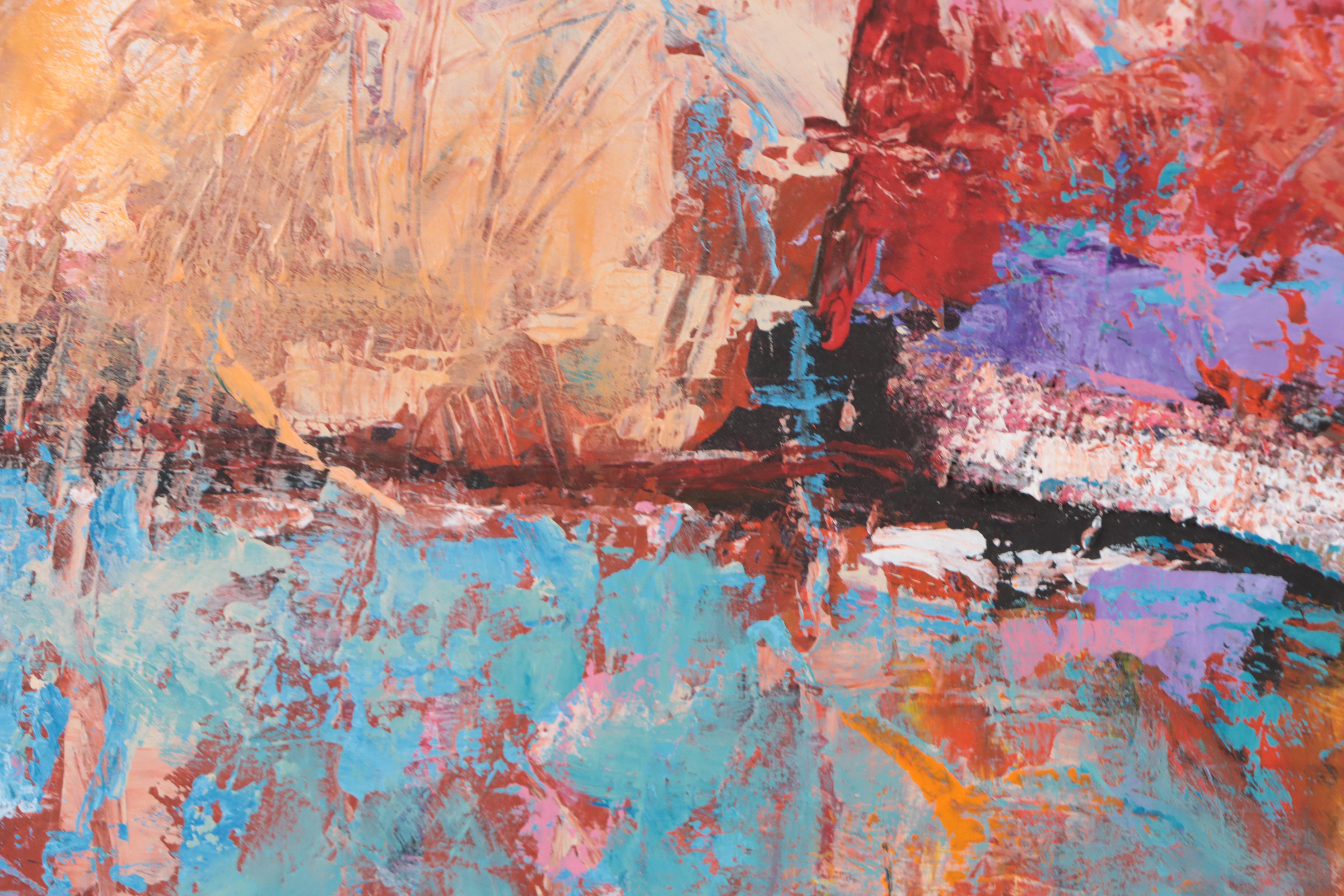 Jim Andrews Abstract Acrylic Painting "Reflection I," 1981