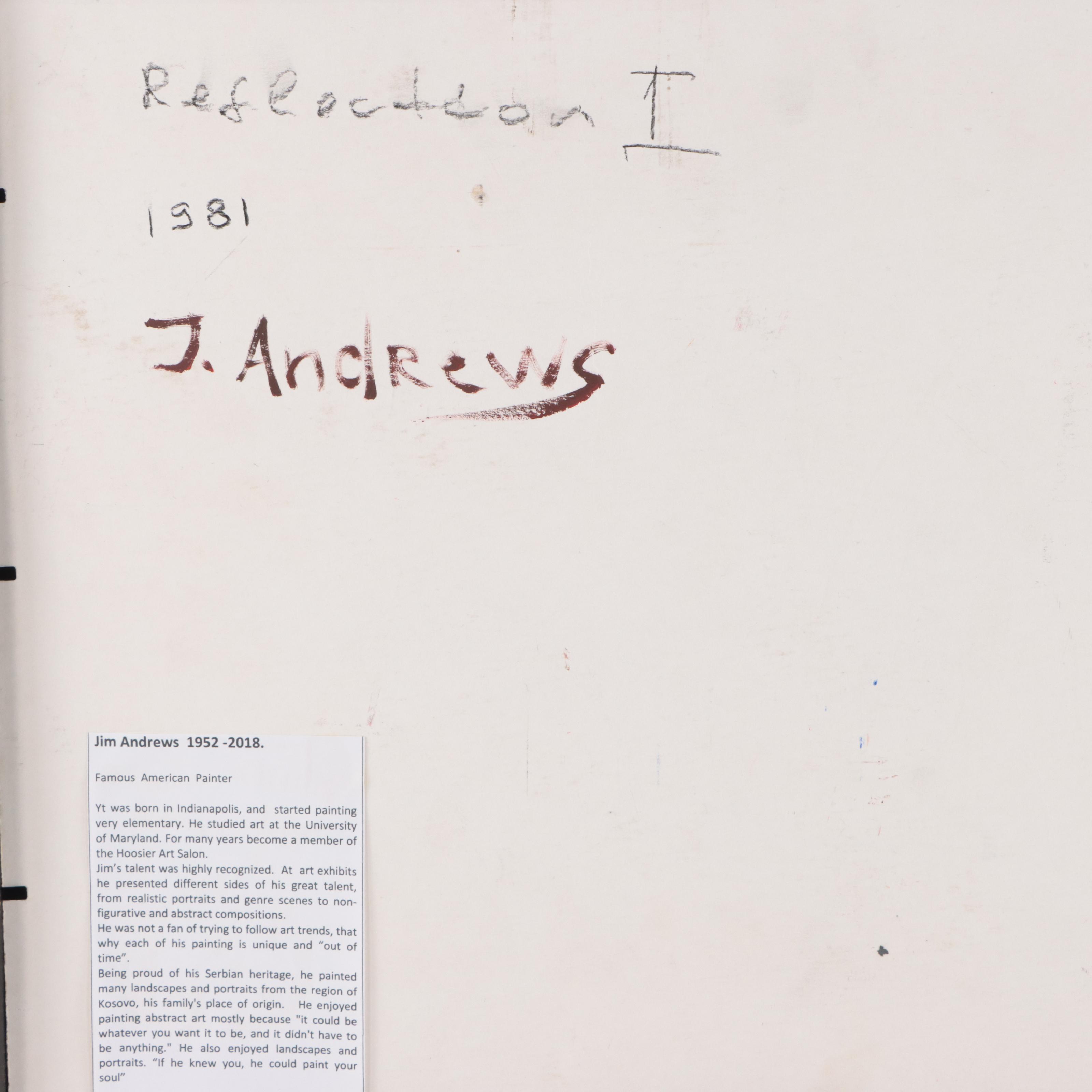 Jim Andrews Abstract Acrylic Painting "Reflection I," 1981