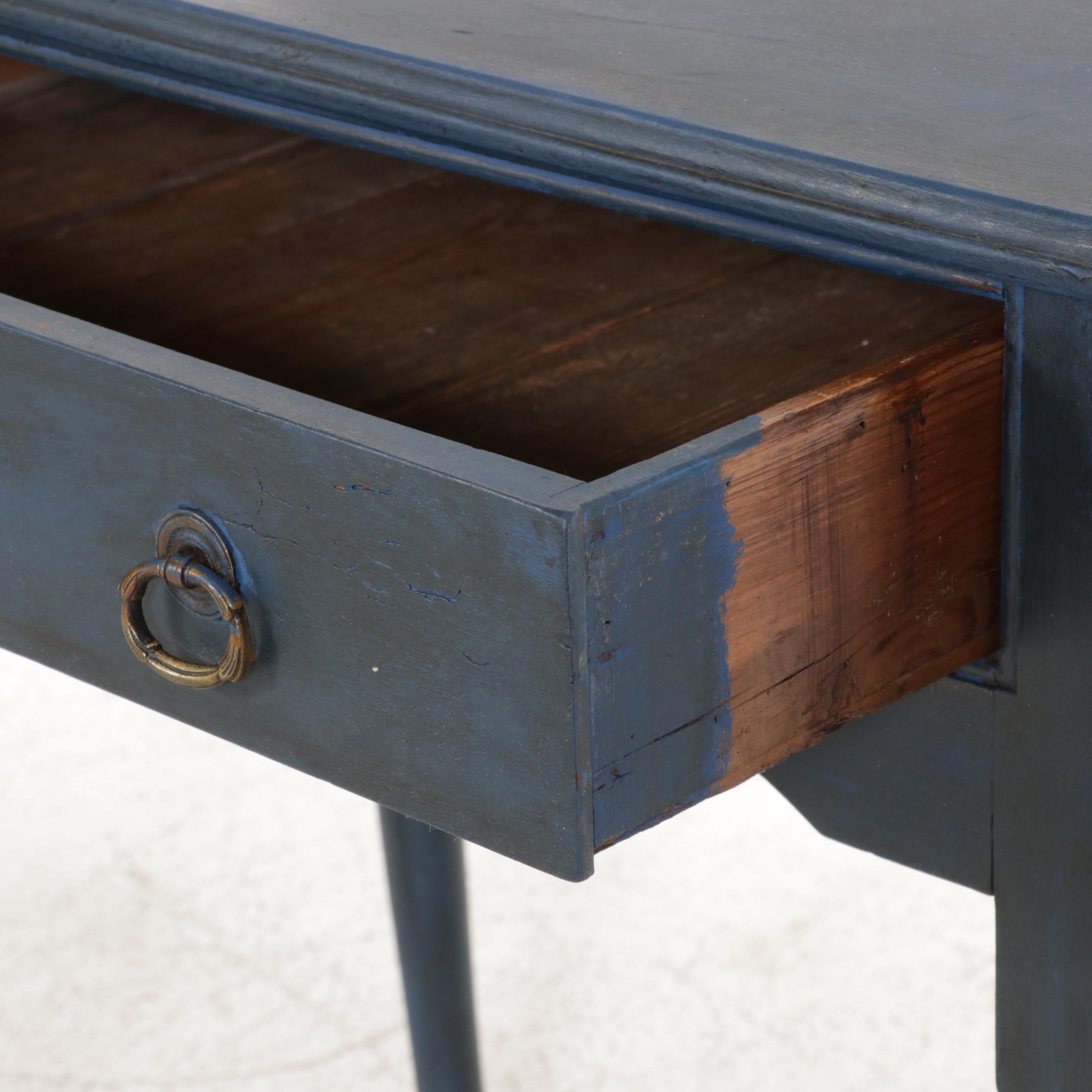 Painted Wood Work Table, Early to Mid 20th Century with Newer Paint
