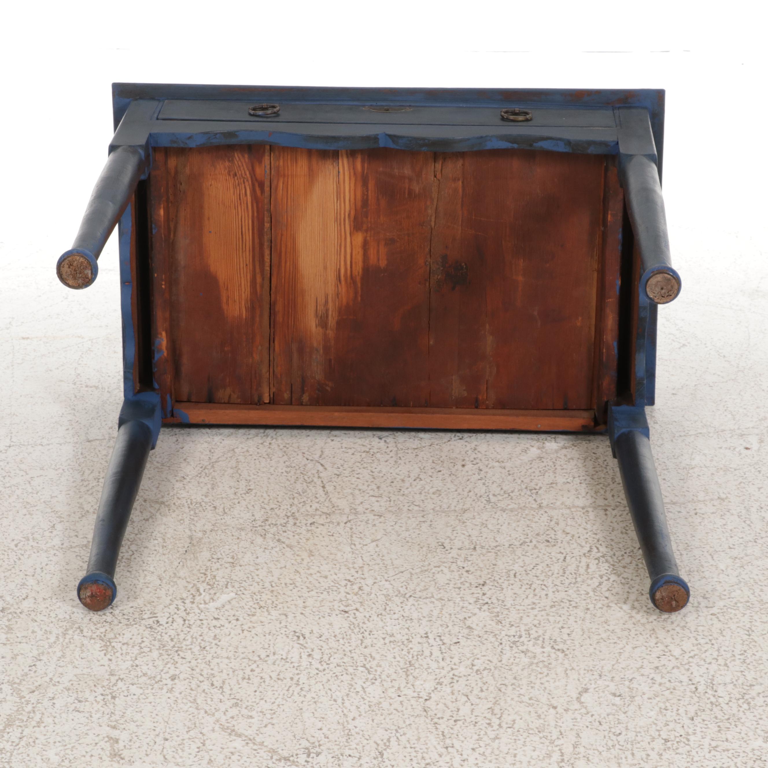 Painted Wood Work Table, Early to Mid 20th Century with Newer Paint