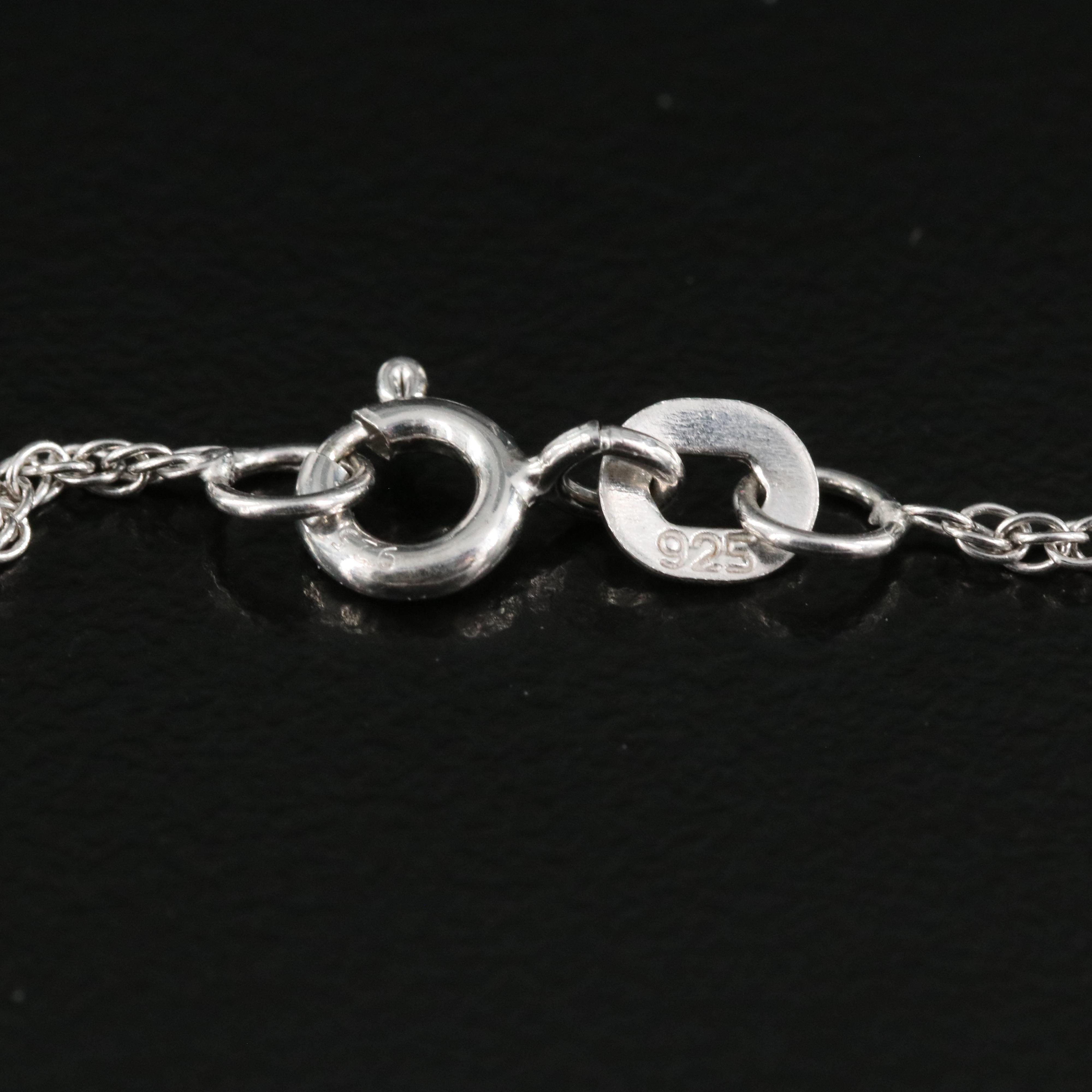 Sterling Quartz and Zircon Pendant Necklace