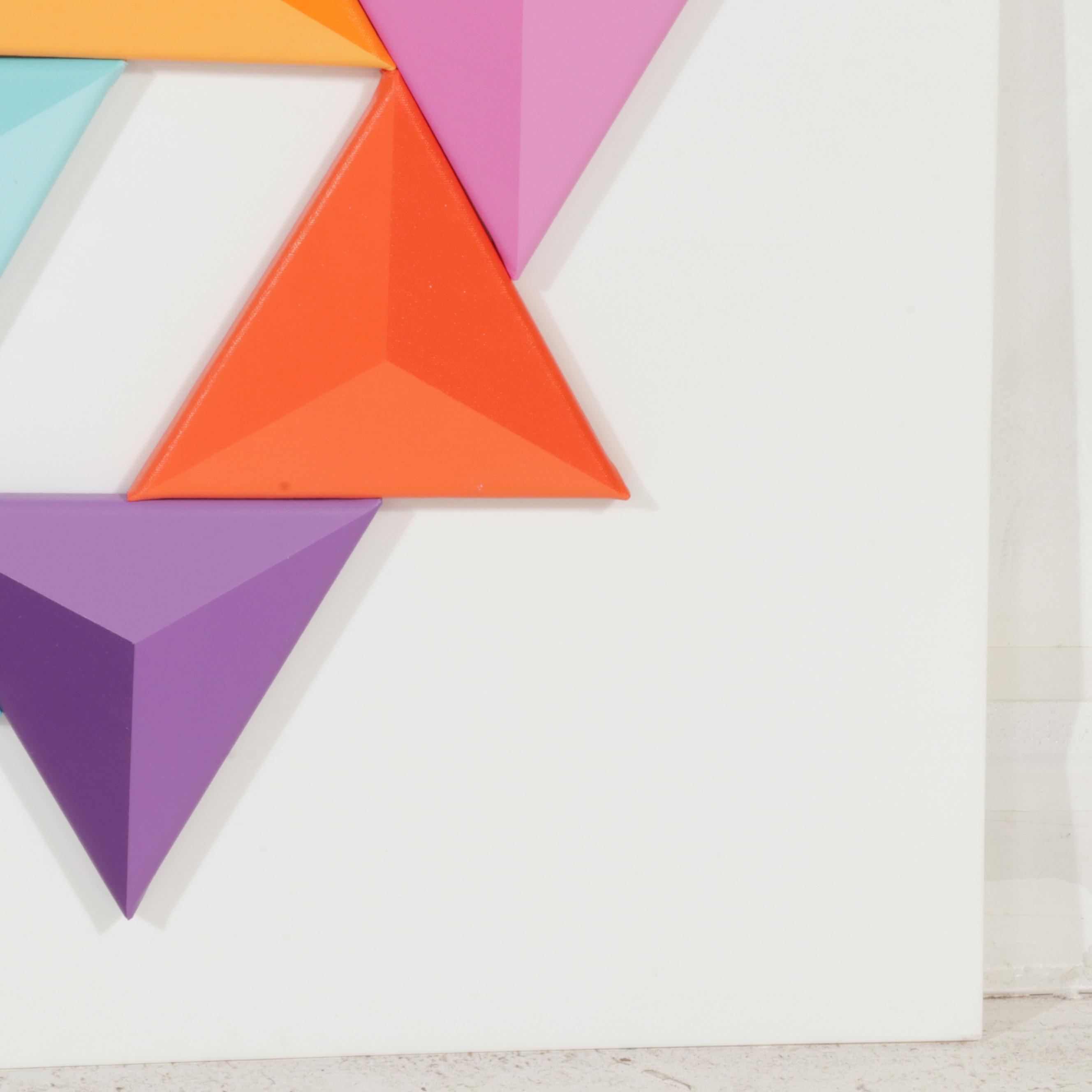 deSanto Op Art Acrylic Painting Assemblage, 2023