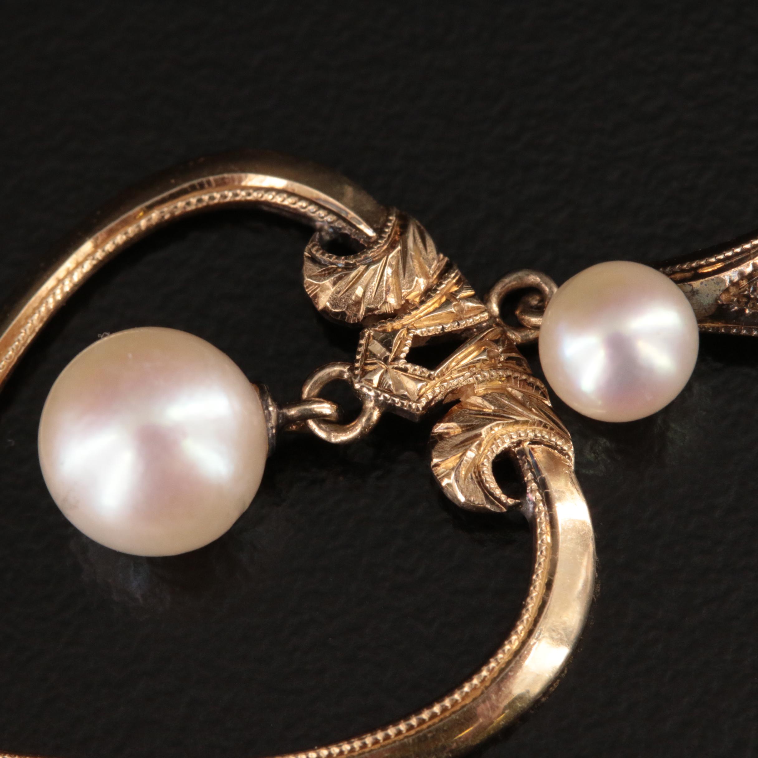 Mikimoto 14K Pearl Heart Pendant