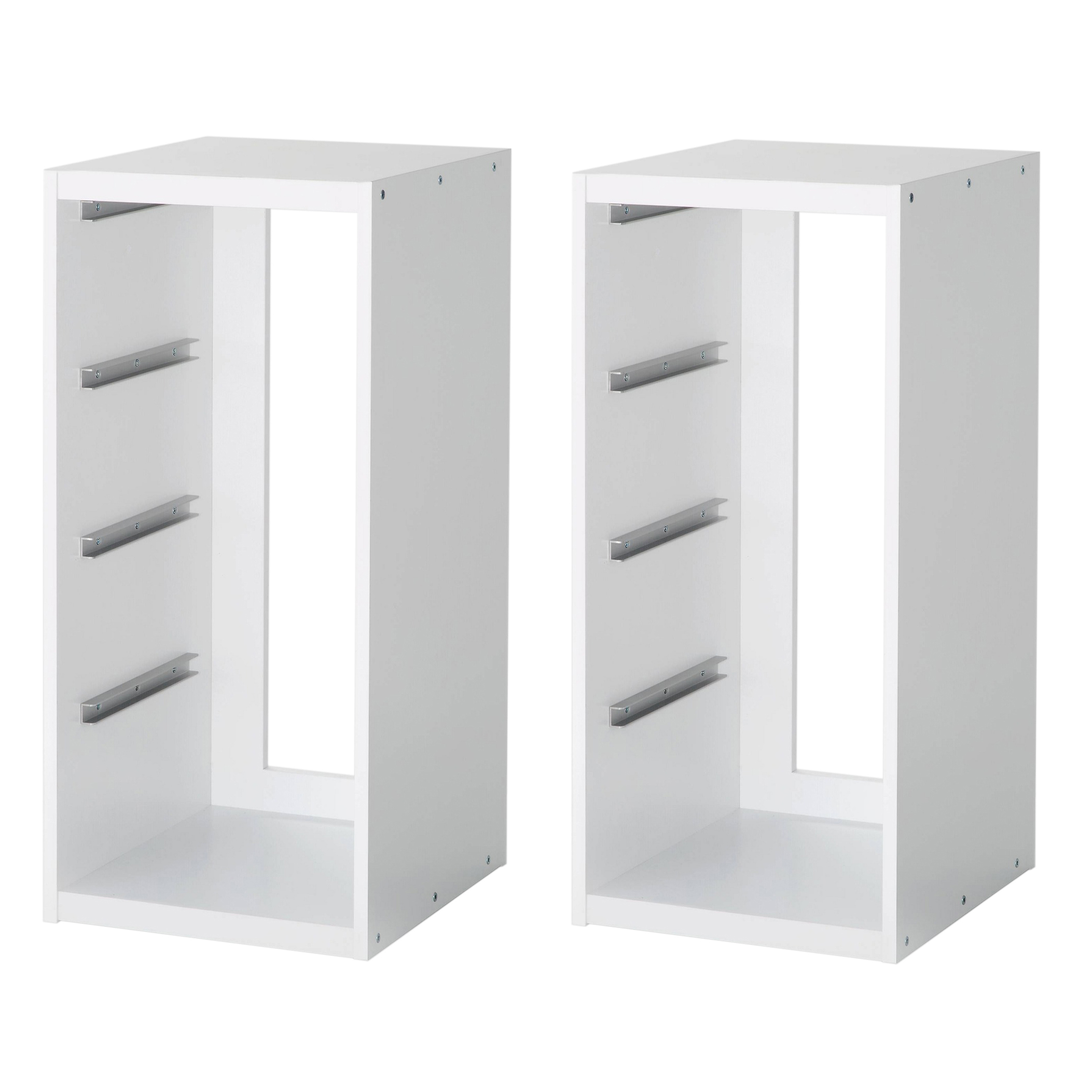Two Brightroom Short Sliding Bin Cubes in White