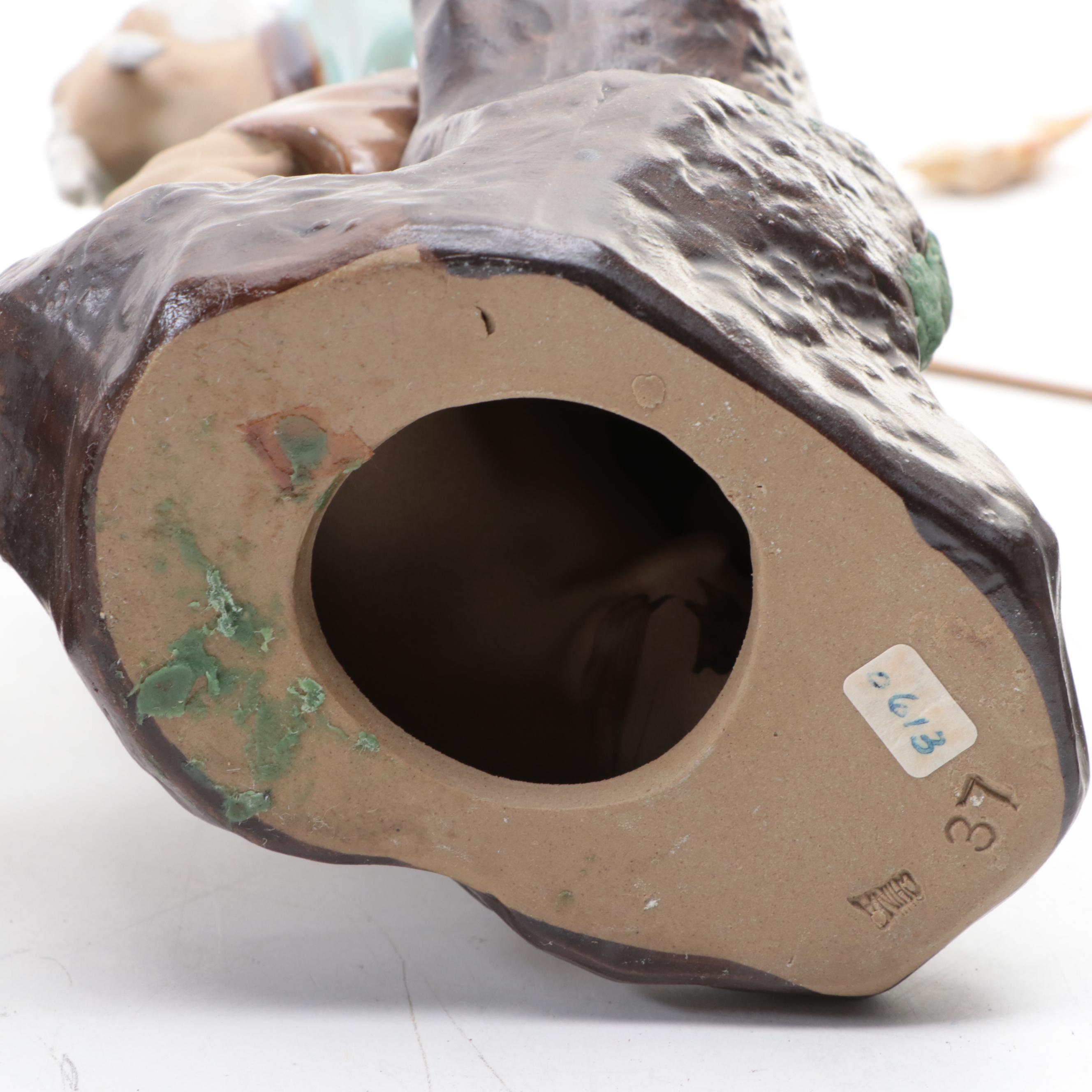 Chinese Shiwan Pottery Figurines of Fishermen and Scholar