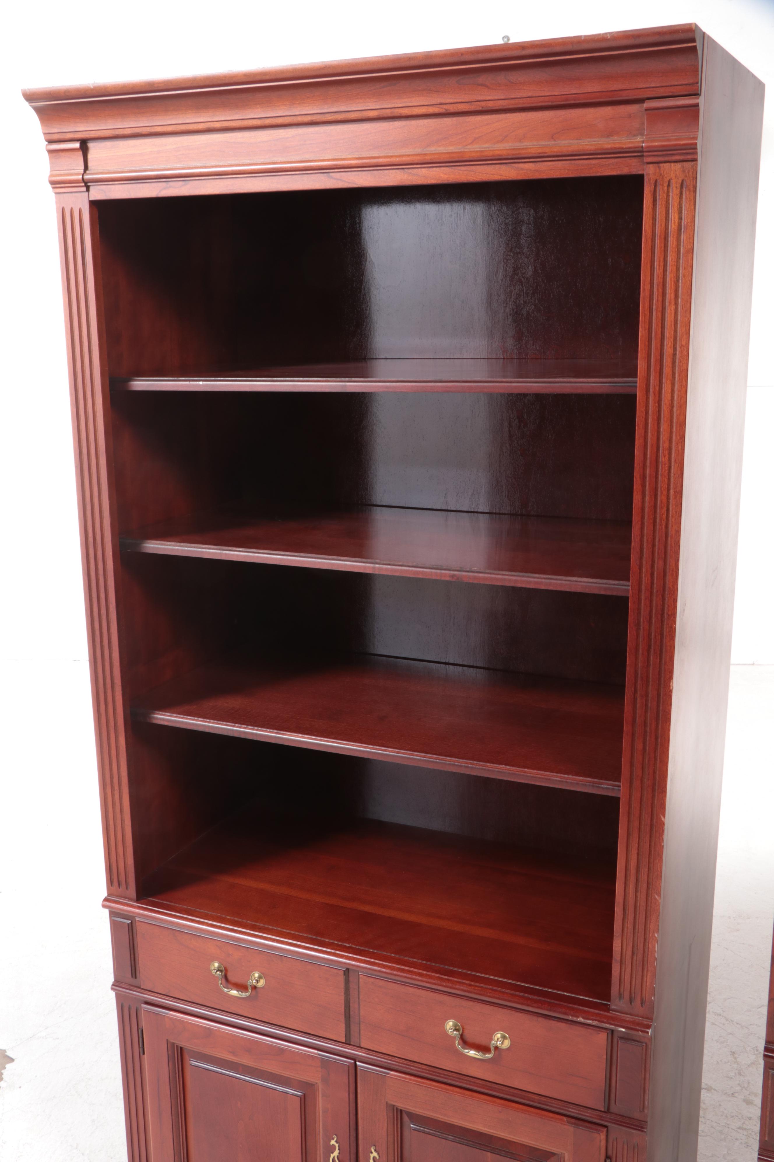 Pennsylvania House Pair of Wall Unit Bookcase Cabinets in Cherry Finish