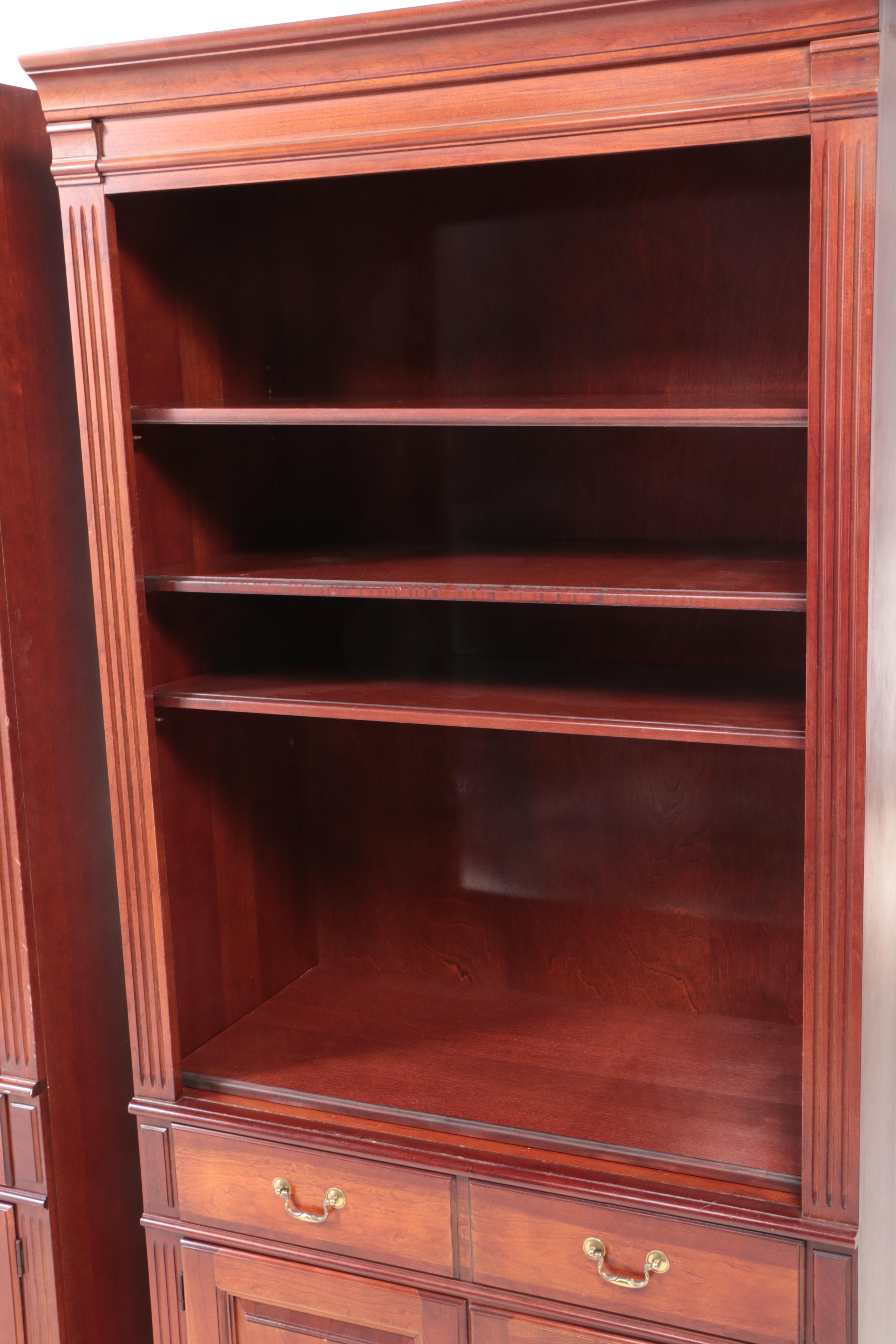 Pennsylvania House Pair of Wall Unit Bookcase Cabinets in Cherry Finish