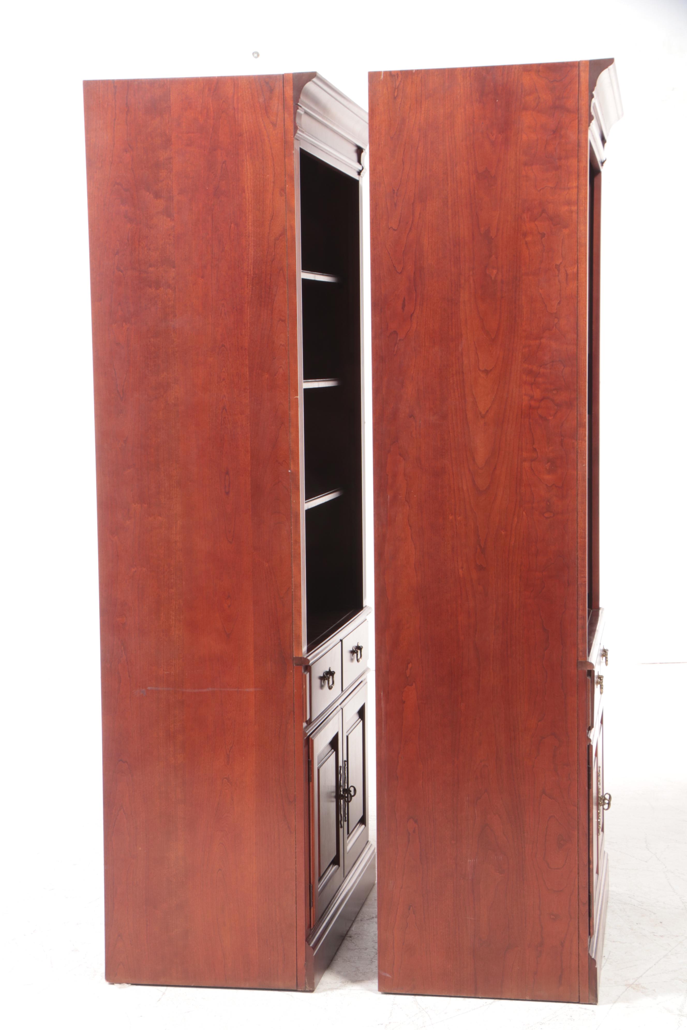 Pennsylvania House Pair of Wall Unit Bookcase Cabinets in Cherry Finish