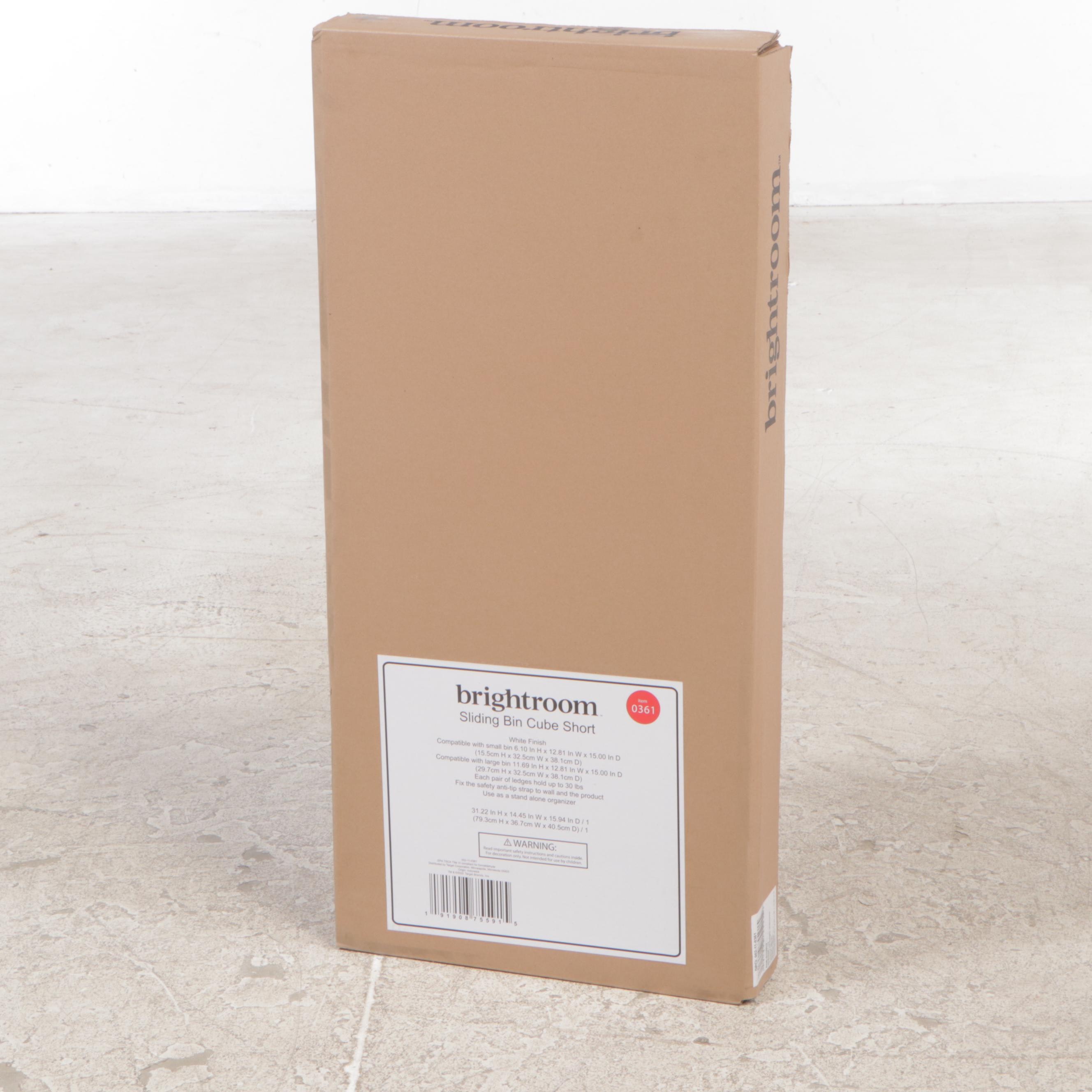 Two Brightroom Short Sliding Bin Cubes in White