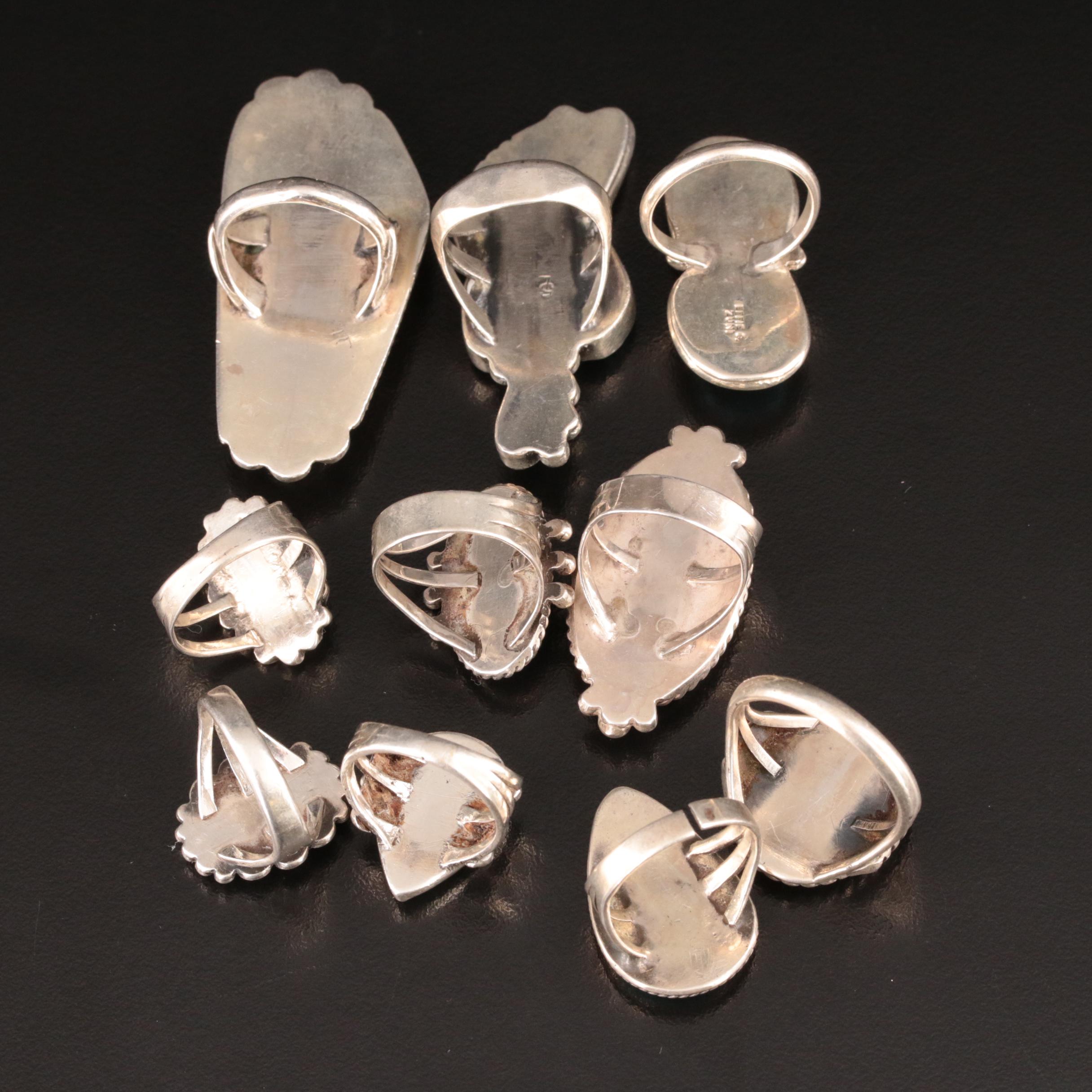 Effie Calavaza Zuni Snake Ring and Sterling Ring Selection