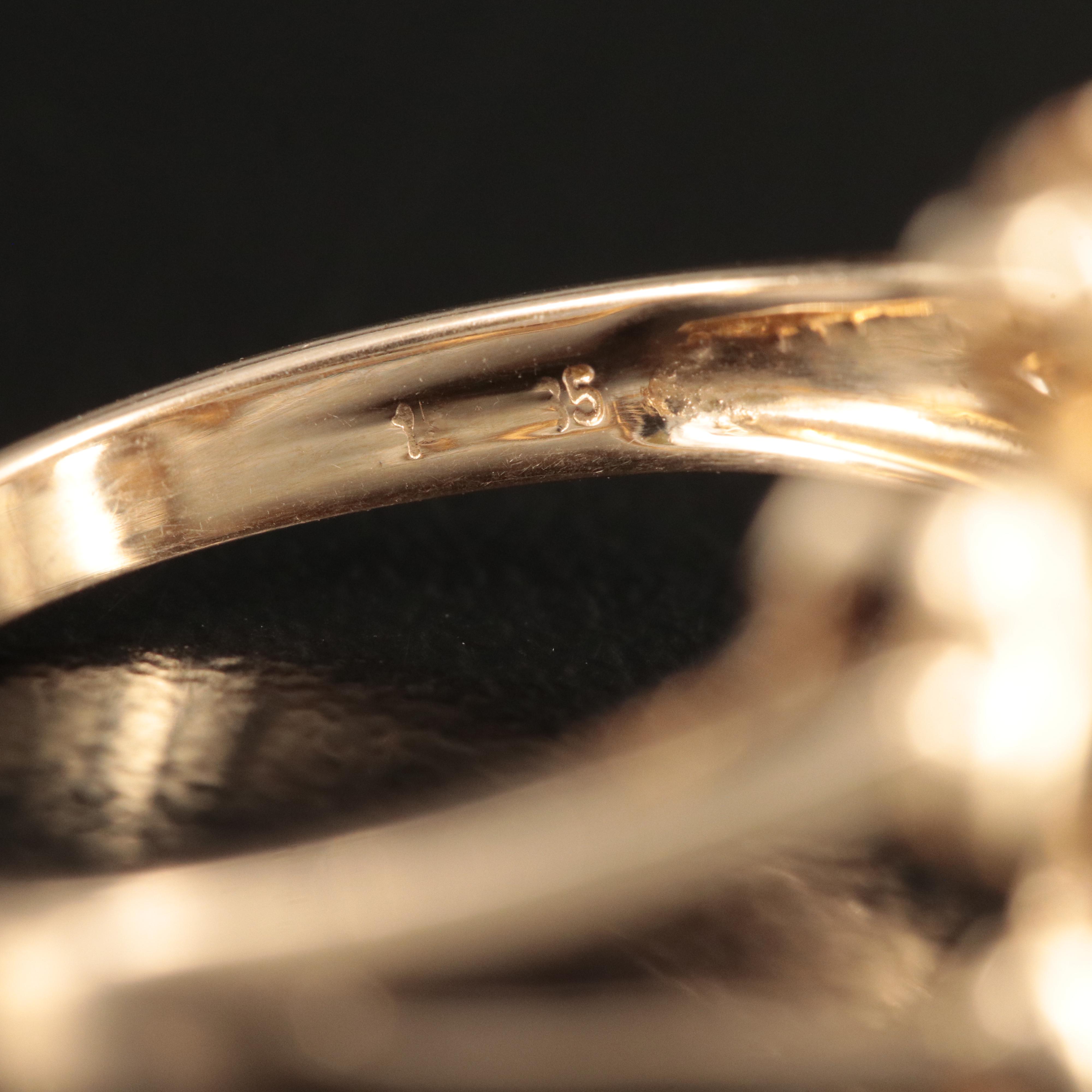 14K Pearl Flower Ring