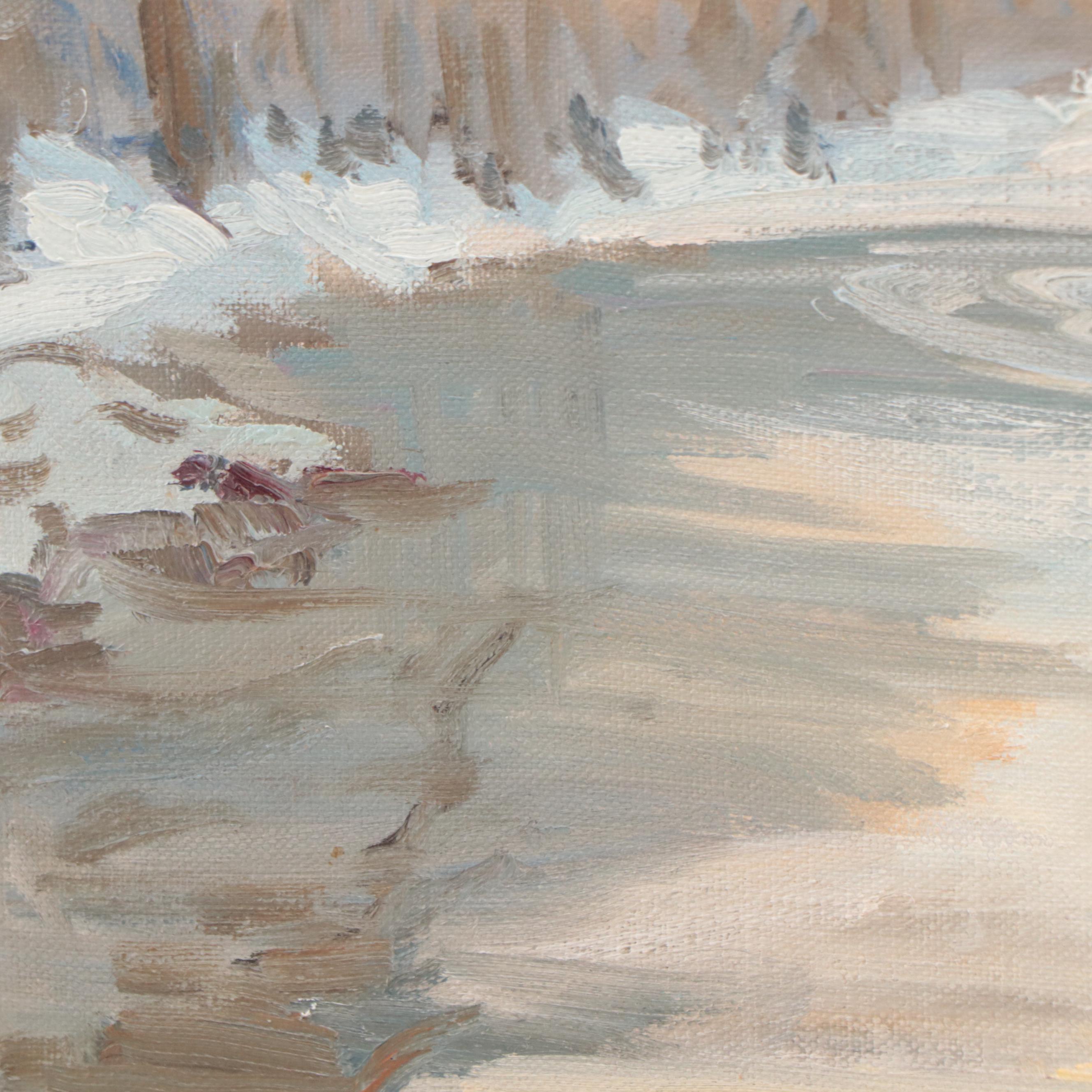 Alla Prima Winter Landscape Oil Painting