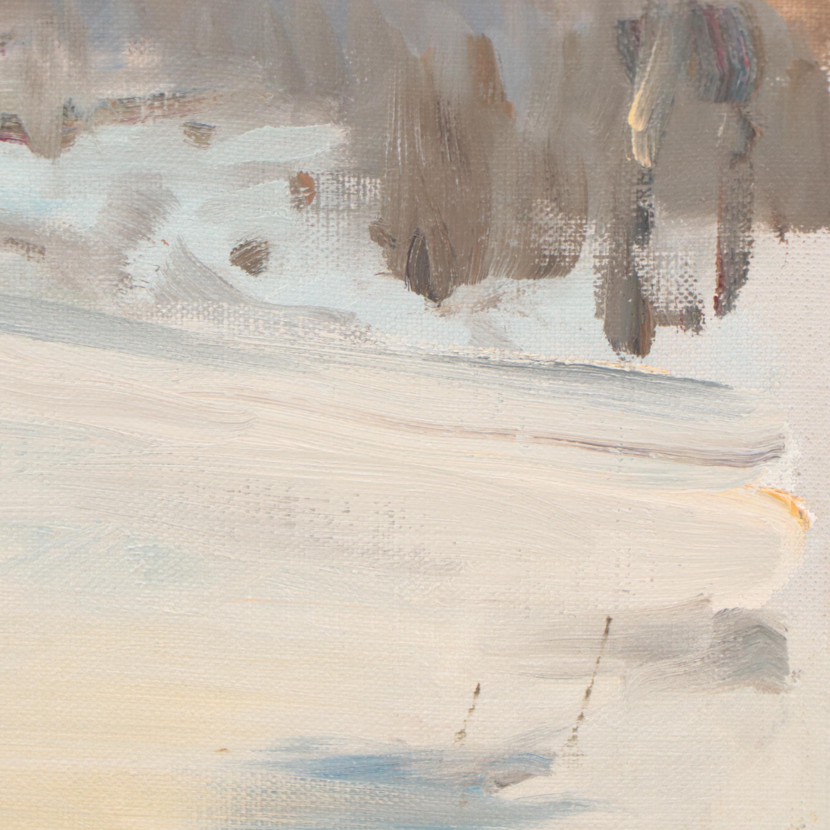 Alla Prima Winter Landscape Oil Painting