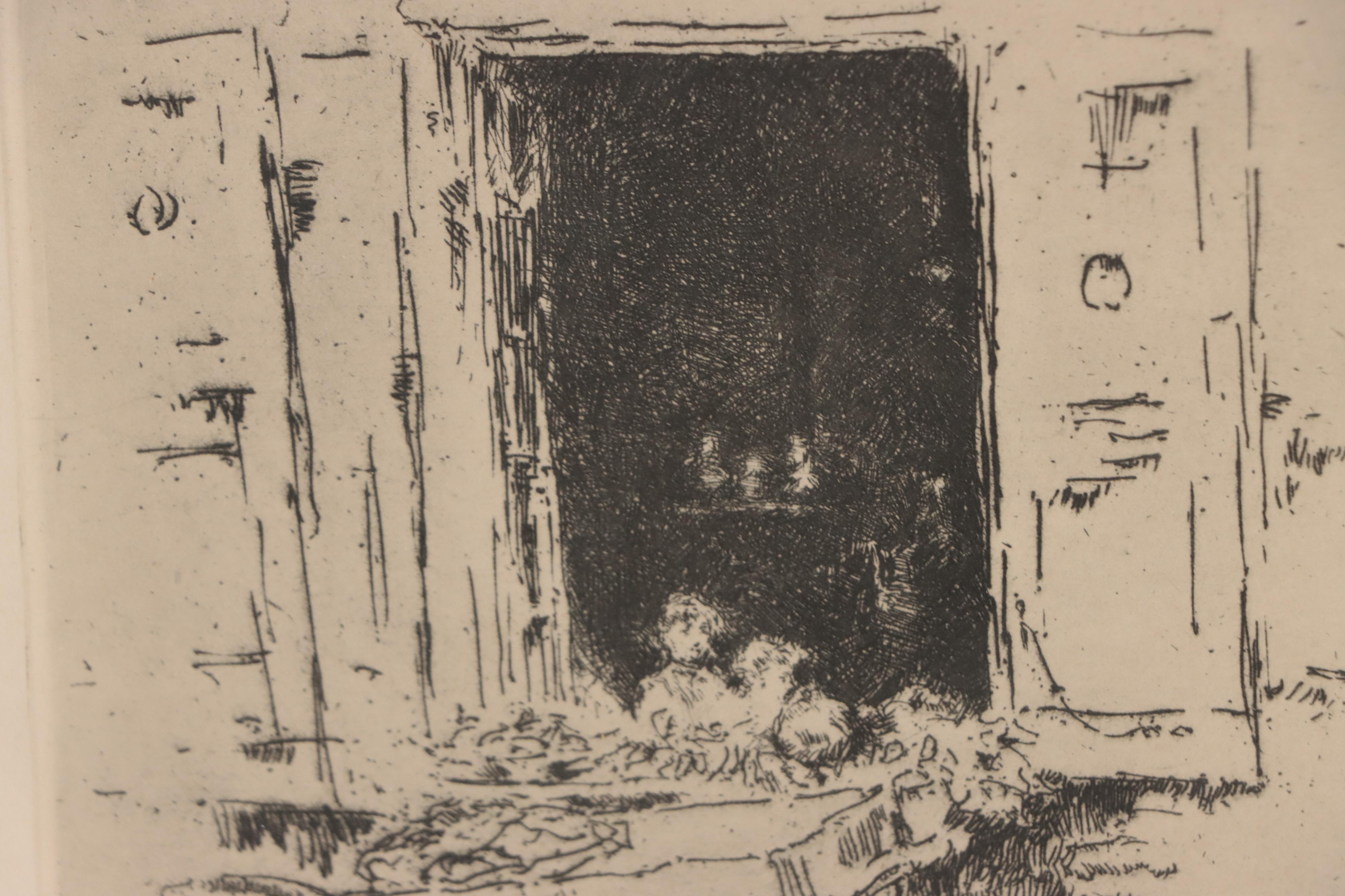 James McNeill Whistler Etching "The Barrow - Quartier des Marolles, Brussels"