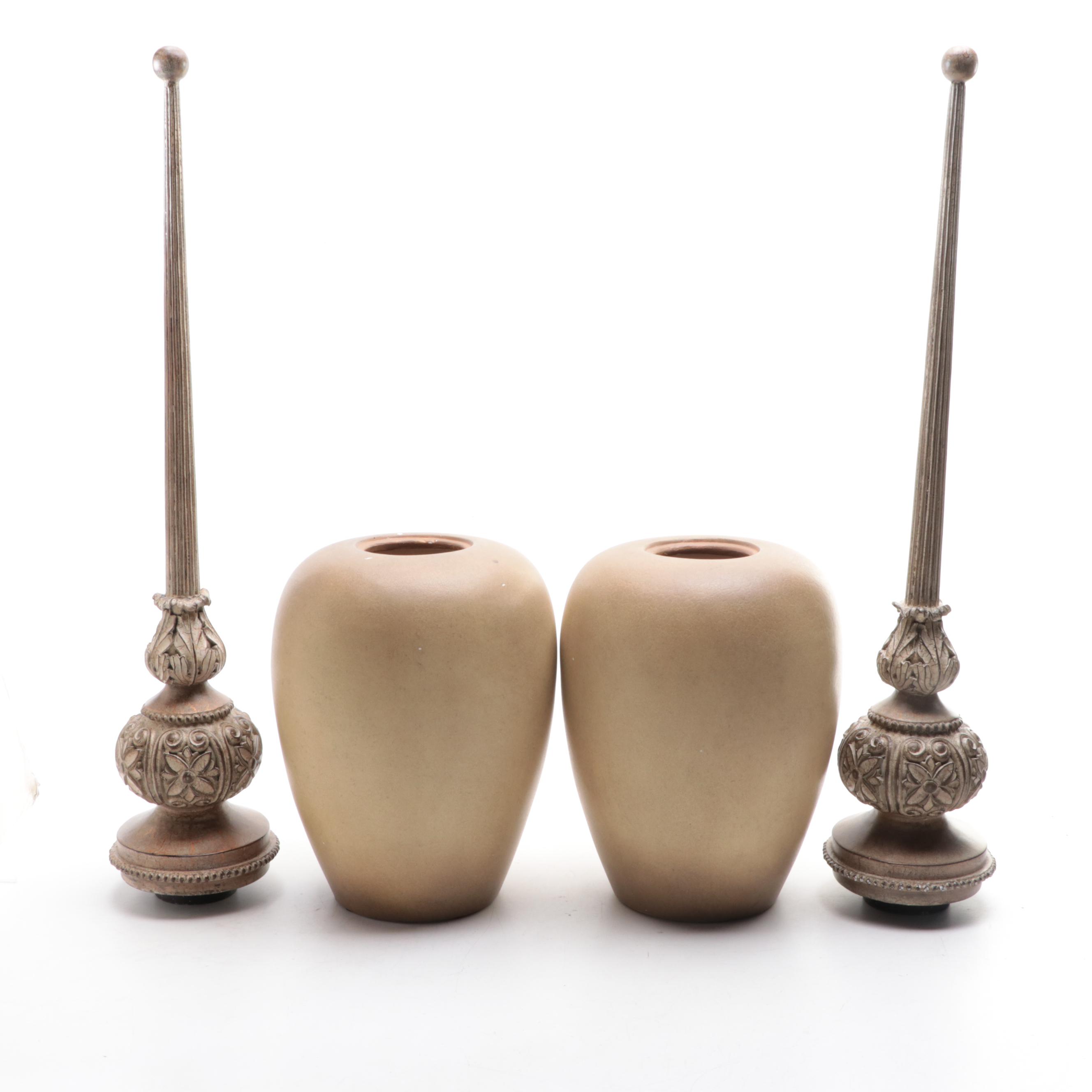 Sinöus Ceramic Vases with Finials by Lam Lee
