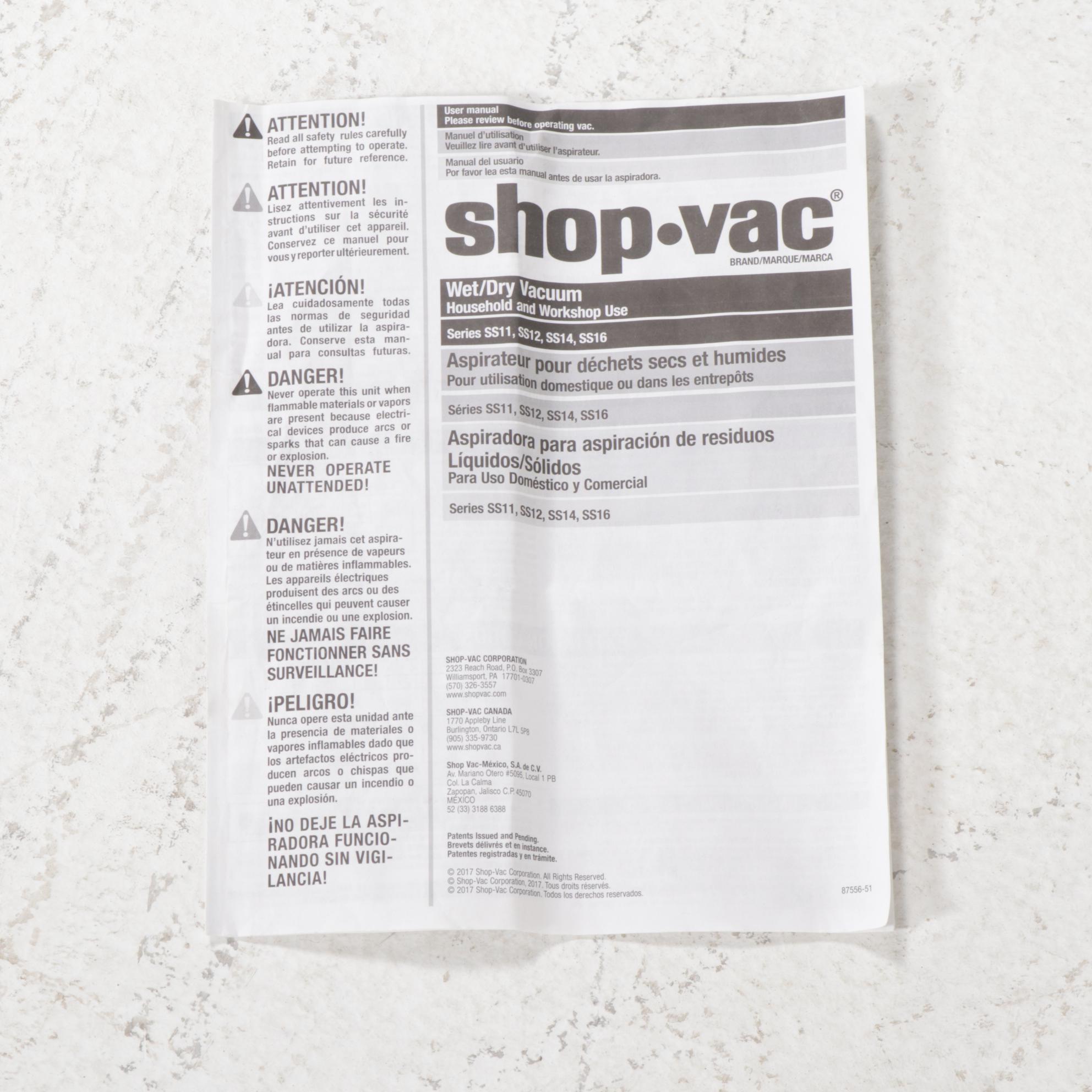 Shop-Vac 12 Gallon Wet-Dry Canister Vacuum