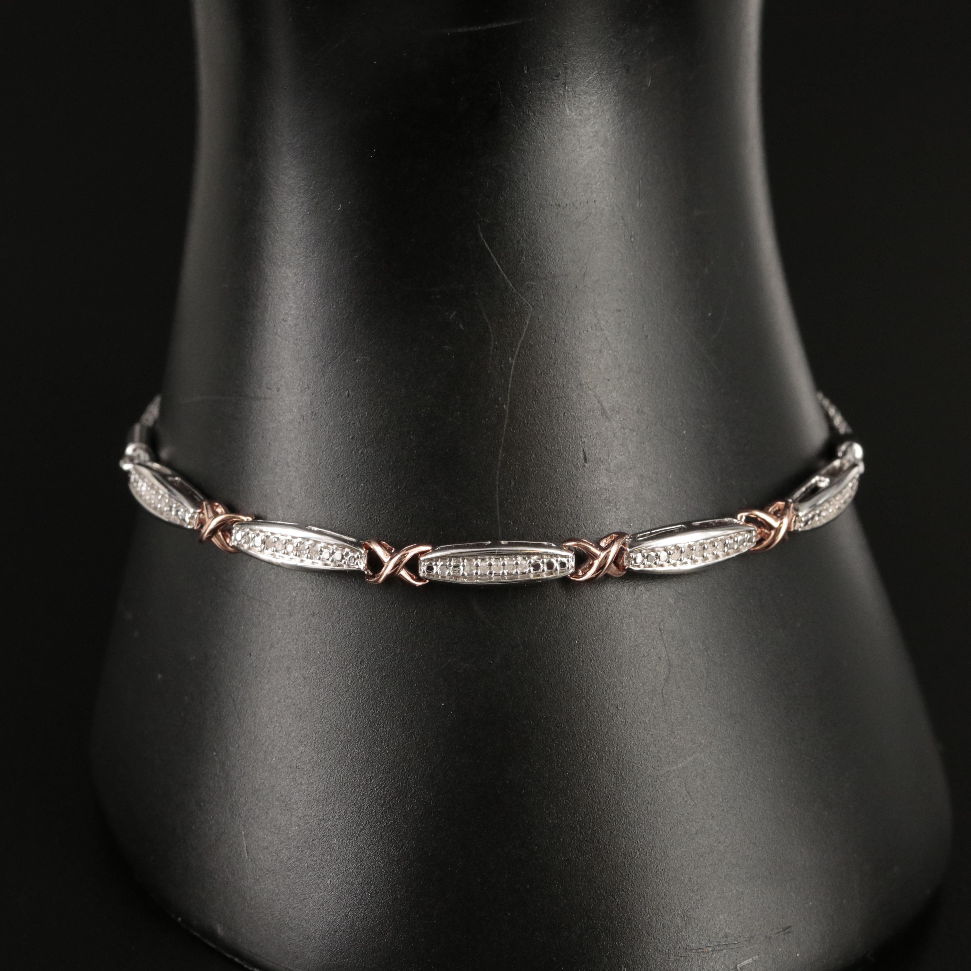 Sterling Diamond Bolo Bracelet