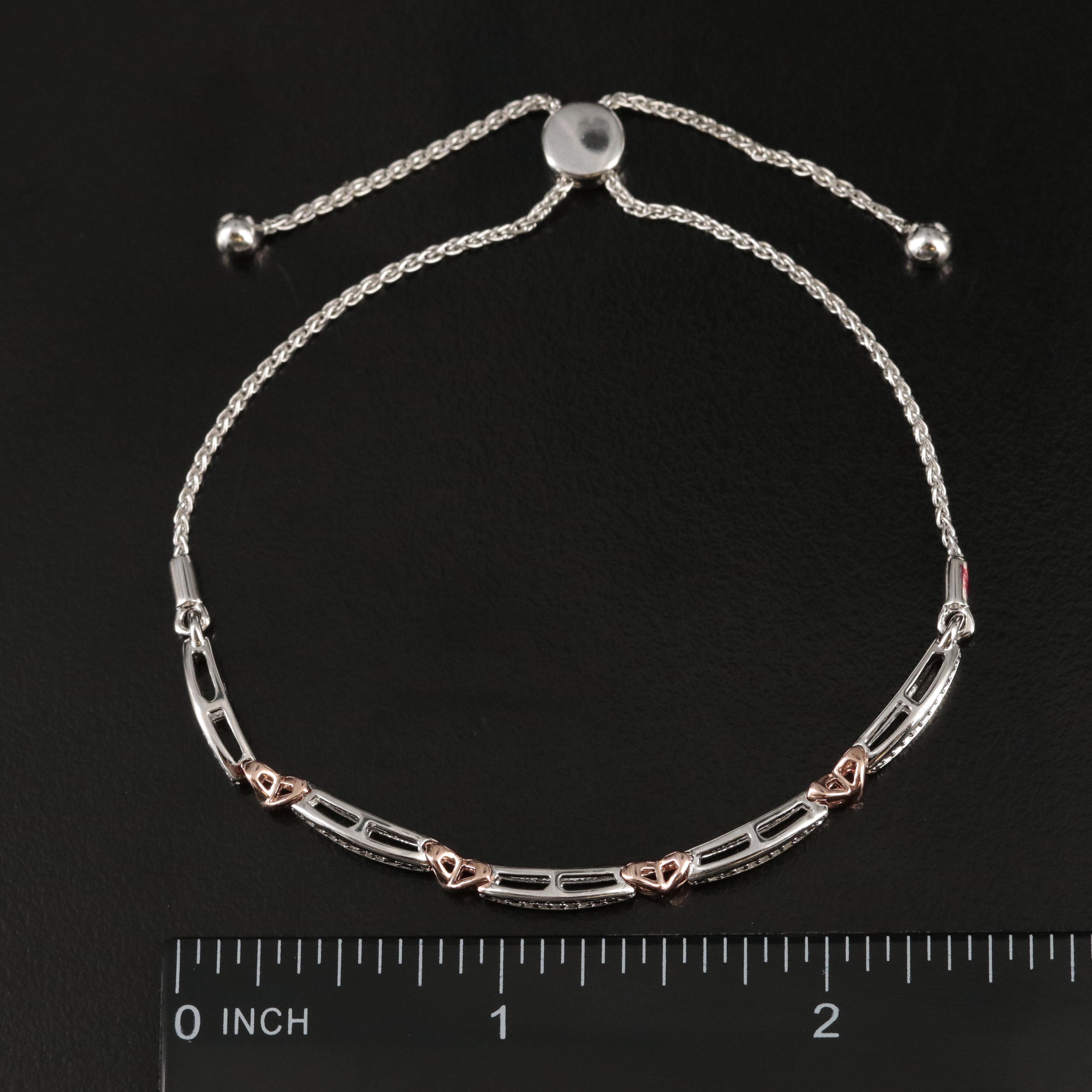 Sterling Diamond Bolo Bracelet