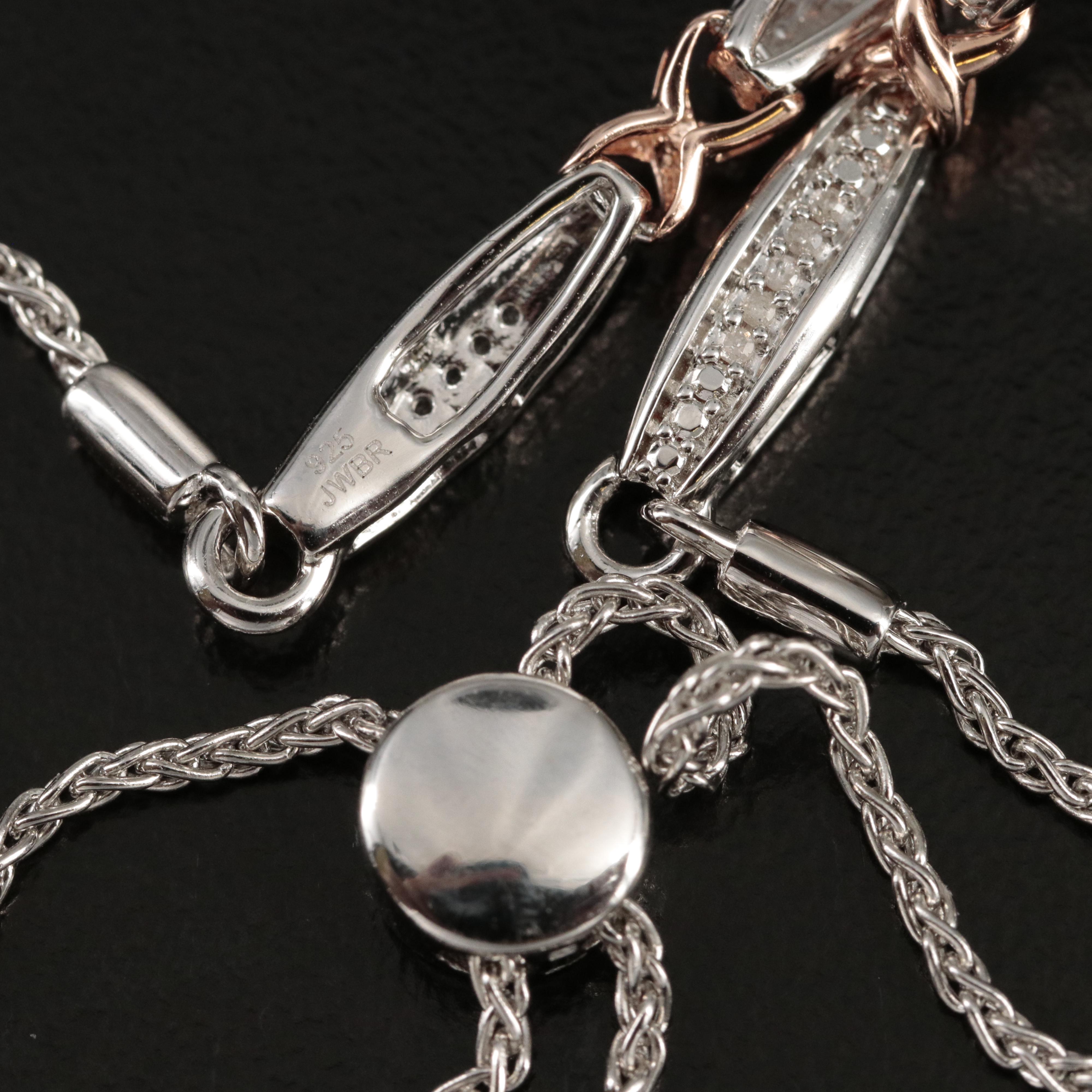 Sterling Diamond Bolo Bracelet