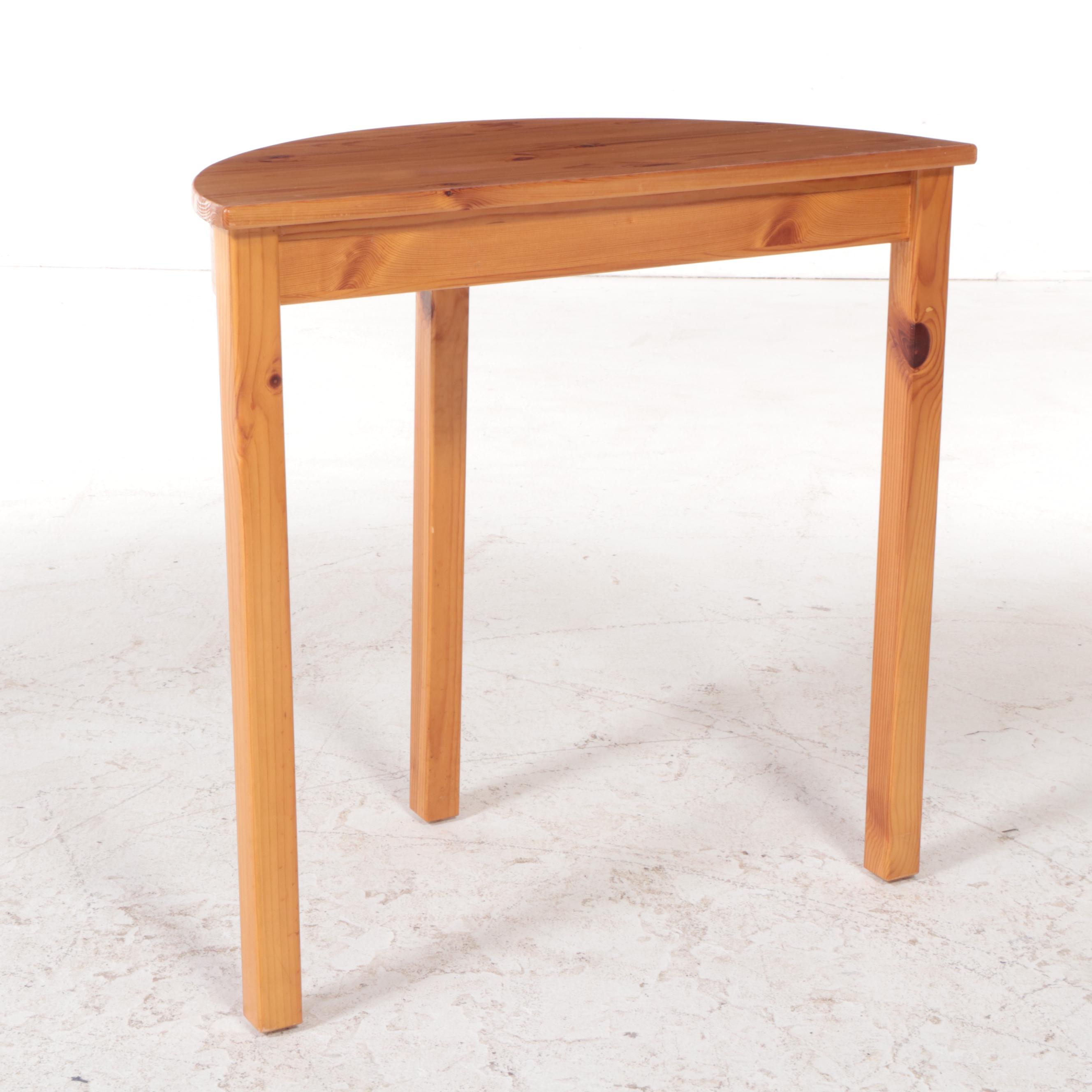 IKEA "Ingo" Pine Demilune Side Table