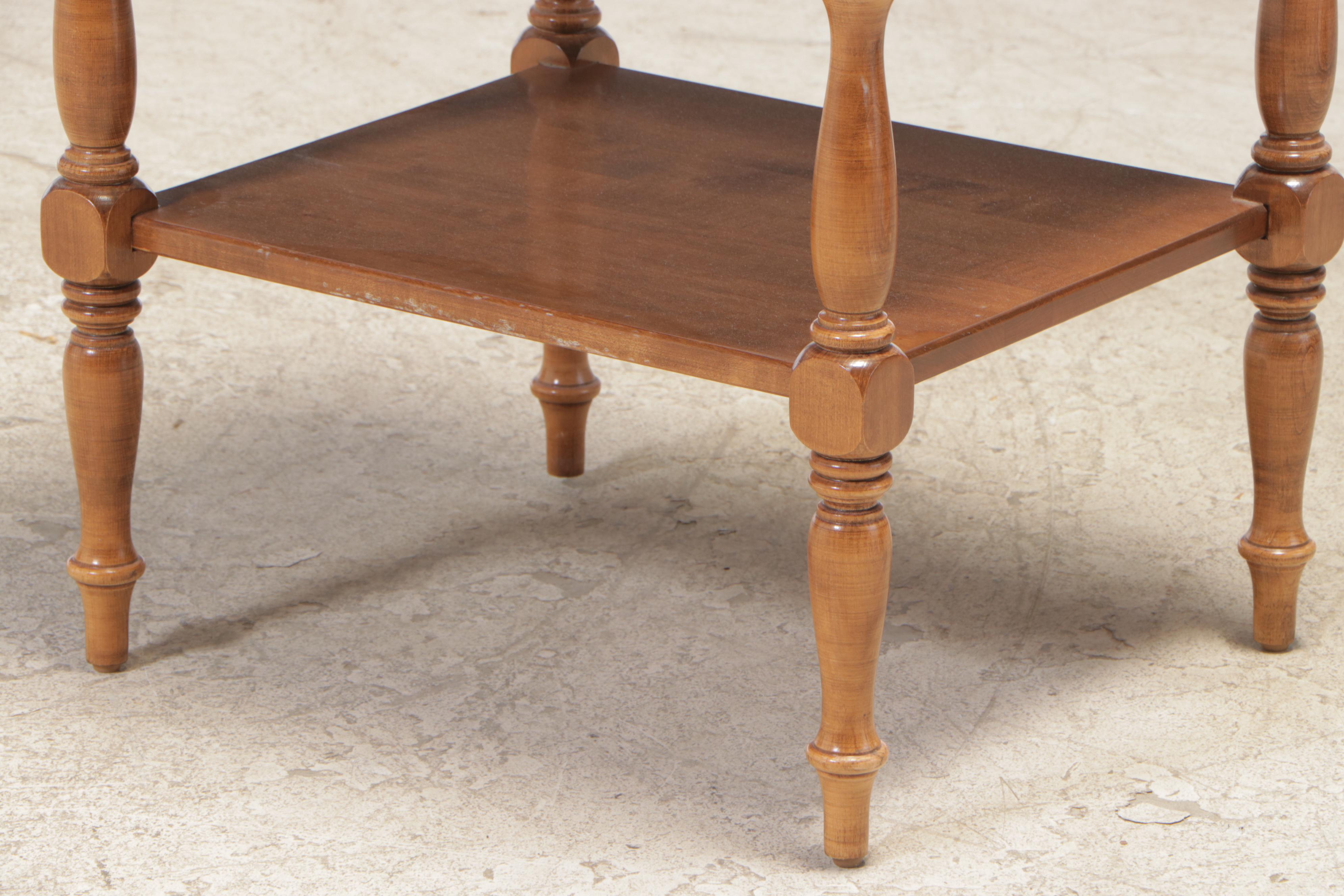 Pair of Ethan Allen Federal Style Maple Nightstands, Late 20th Century