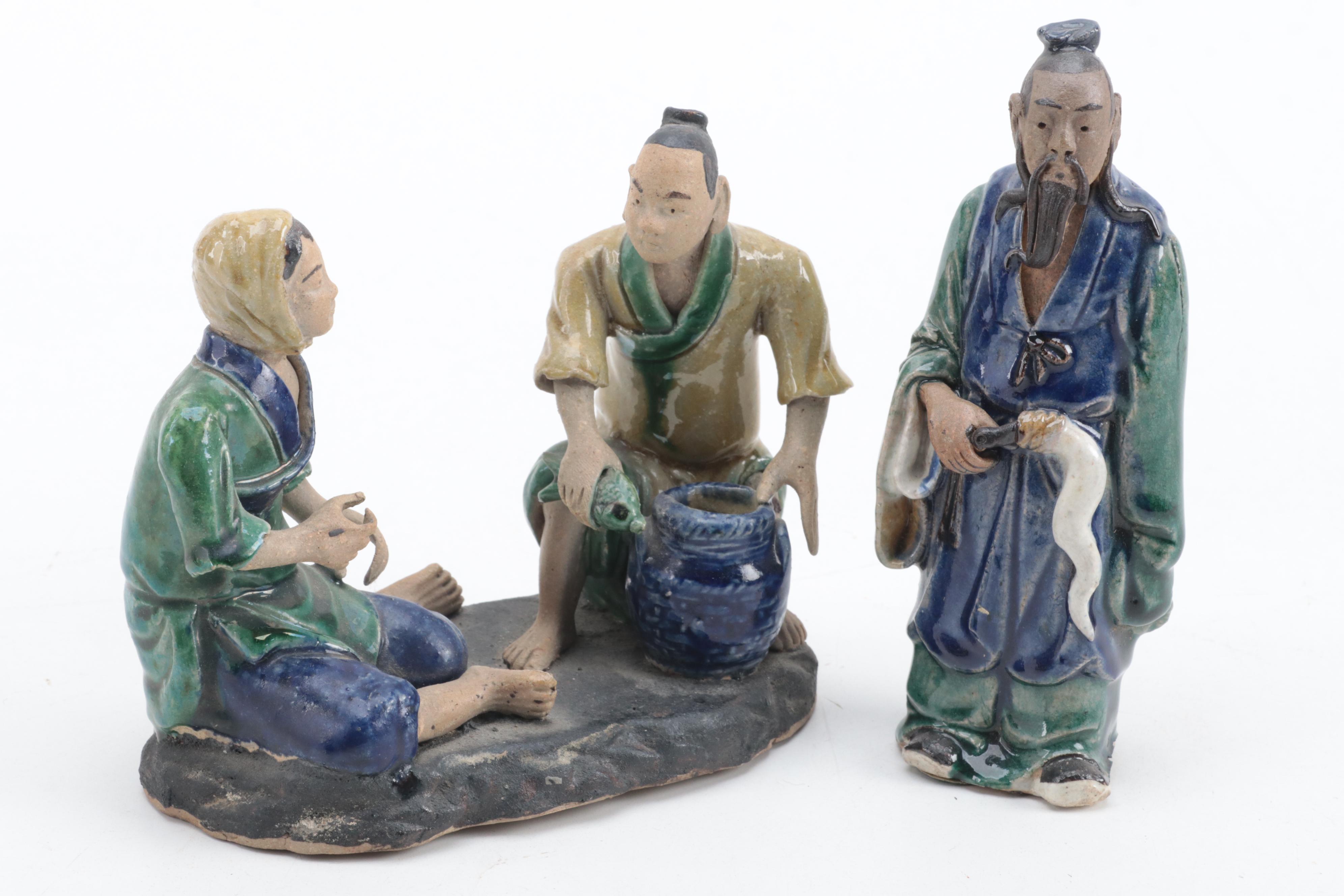 Chinese Glazed Earthenware Figurines