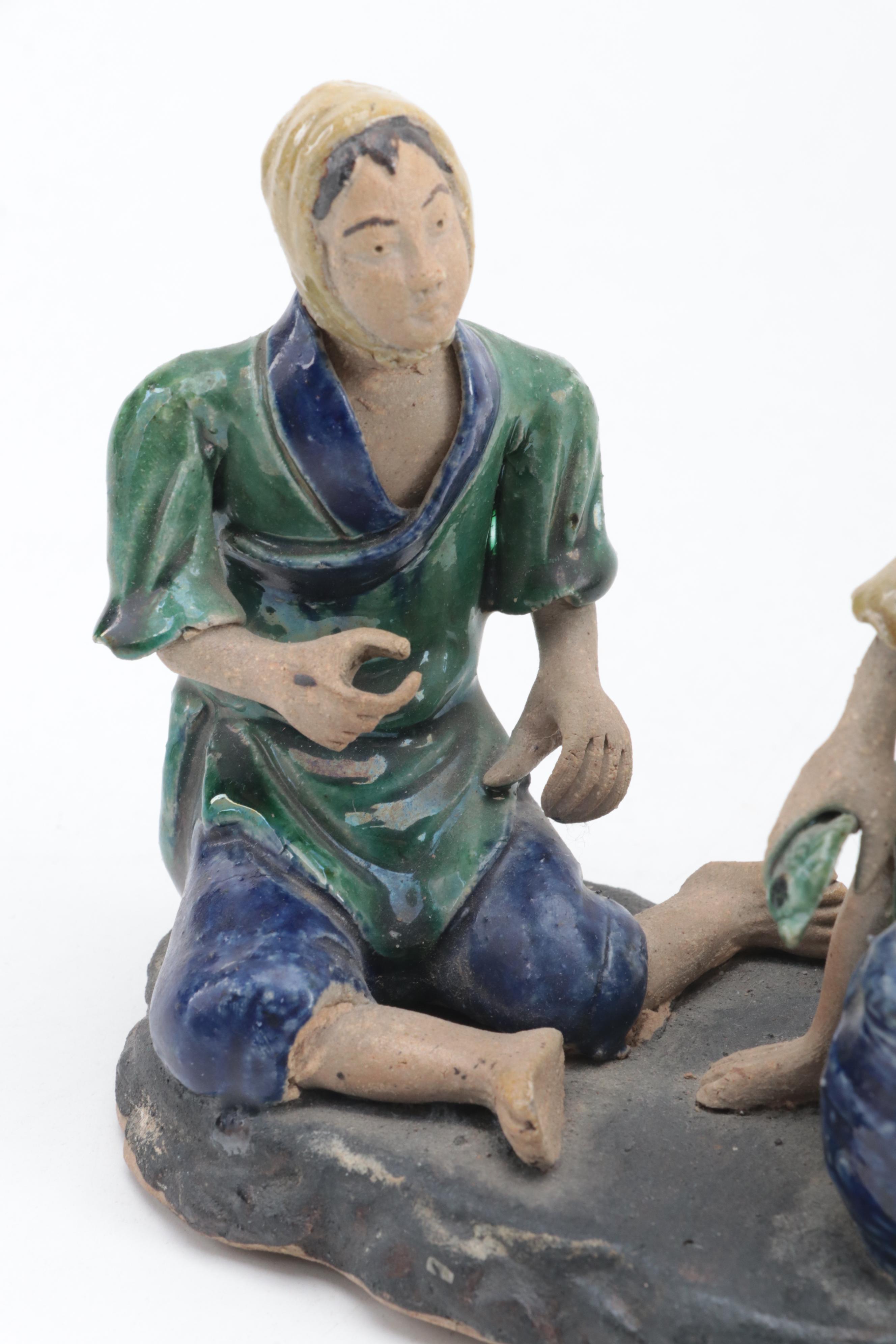 Chinese Glazed Earthenware Figurines