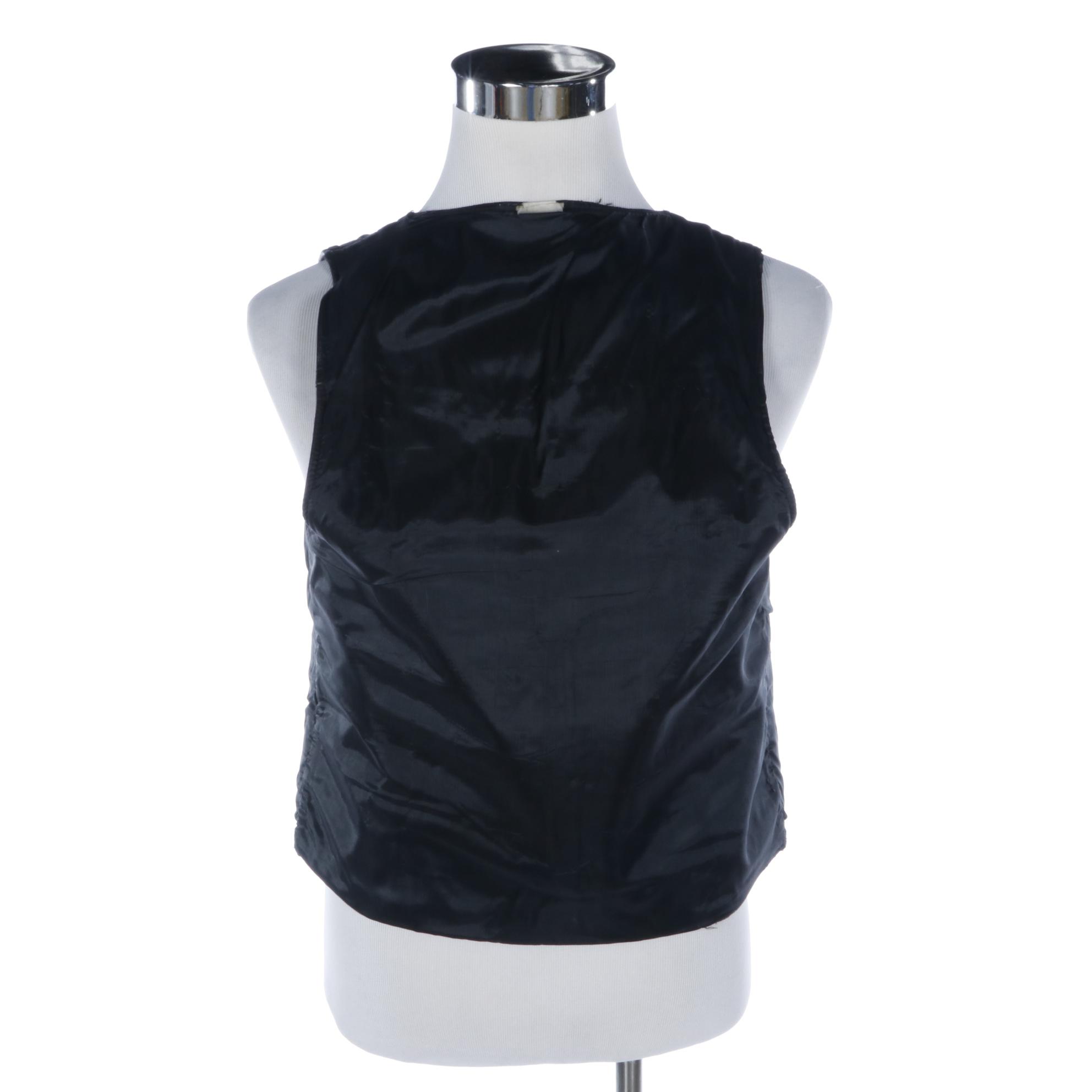 Men's Black Leather Motorcycle Vest with Patches