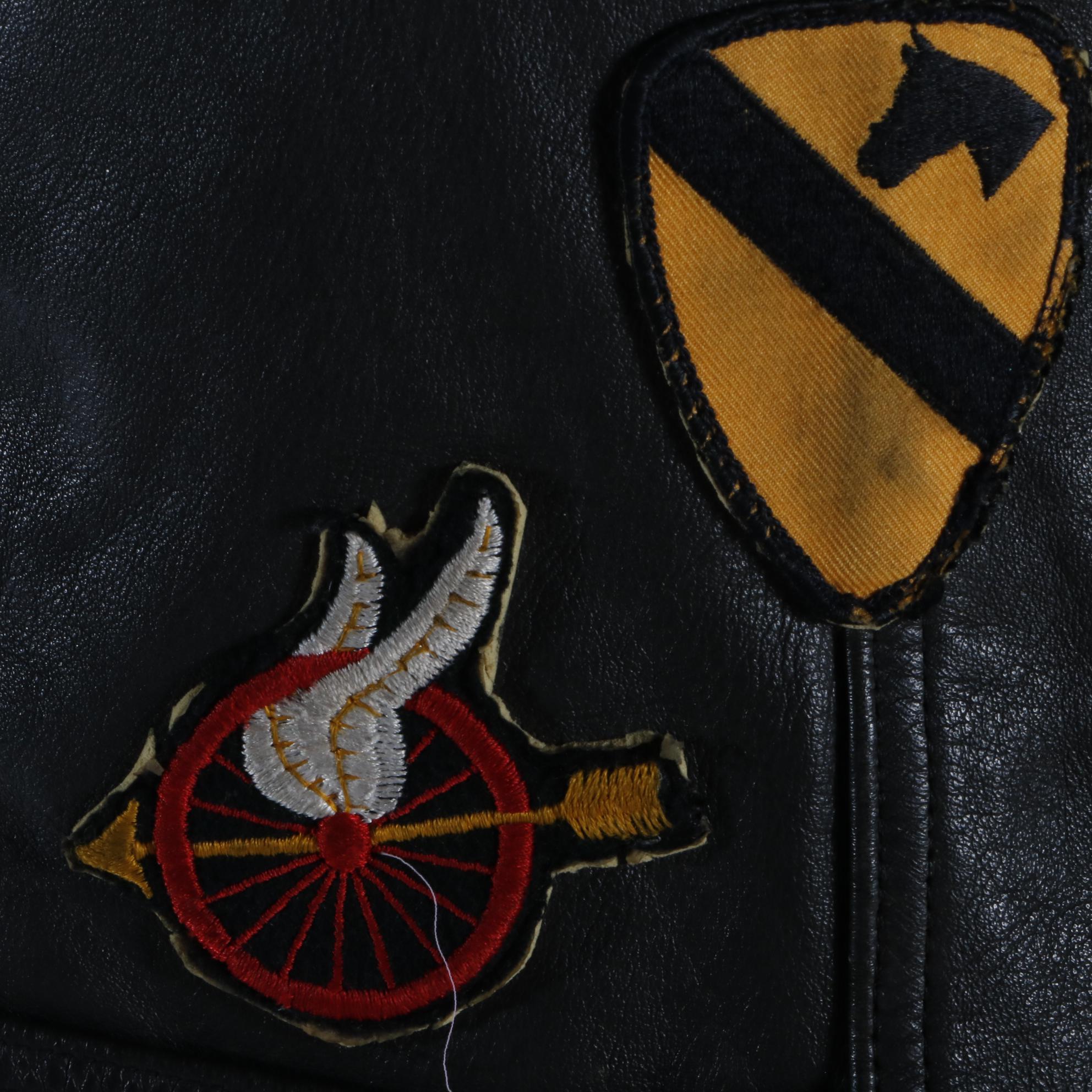 Men's Black Leather Motorcycle Vest with Patches