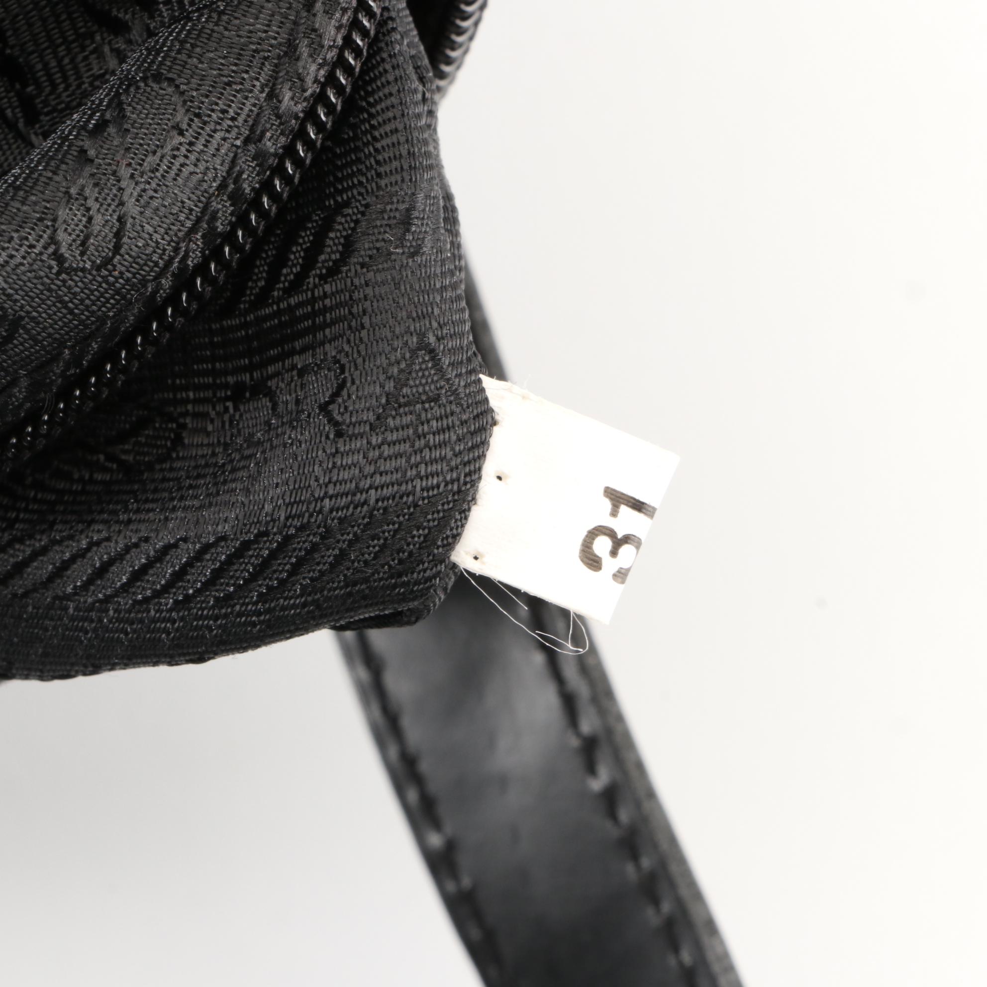 Prada Small Zip Tote in Black Nylon Gabardine and Leather