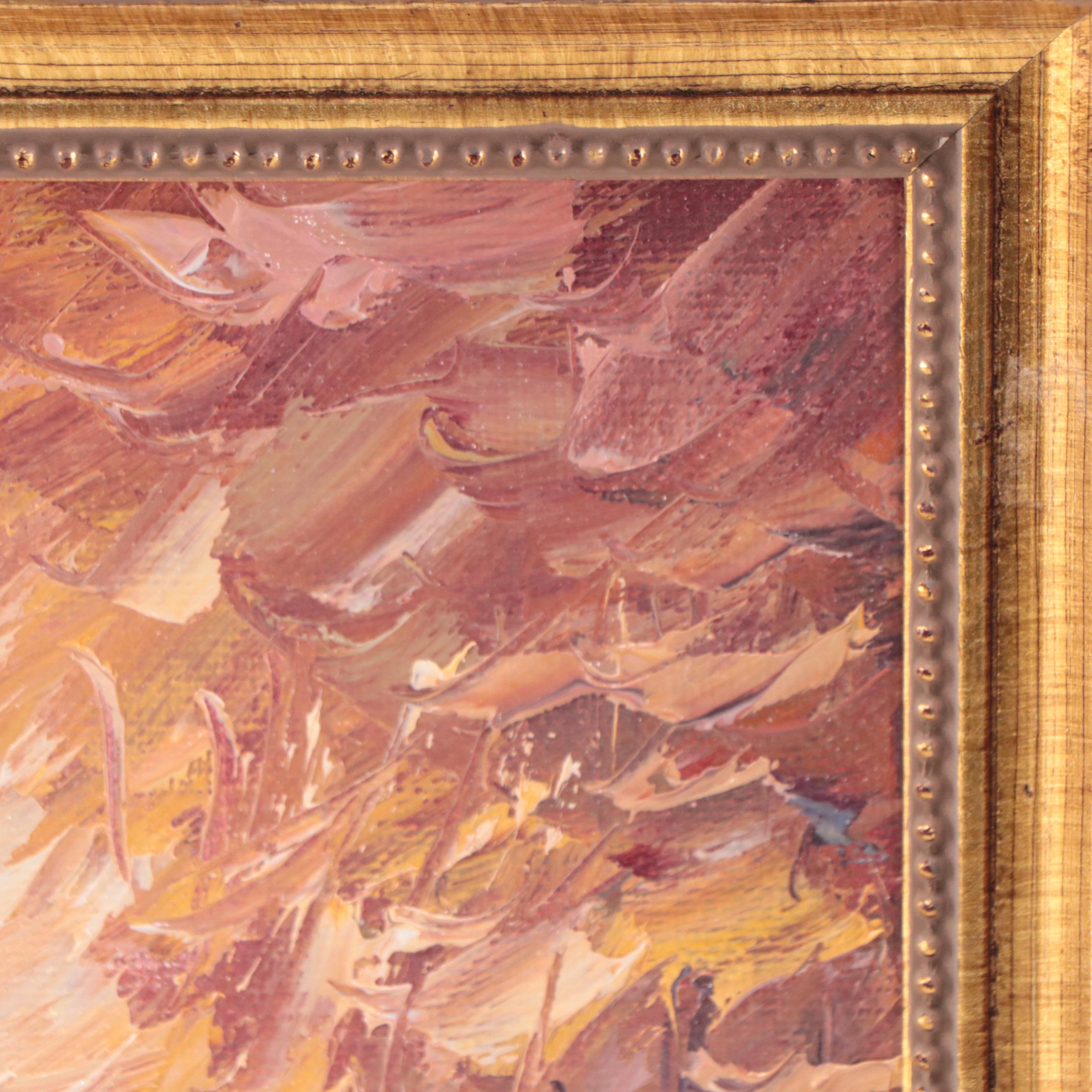 Sean Wu Park Landscape With Figures Oil Painting, 2022