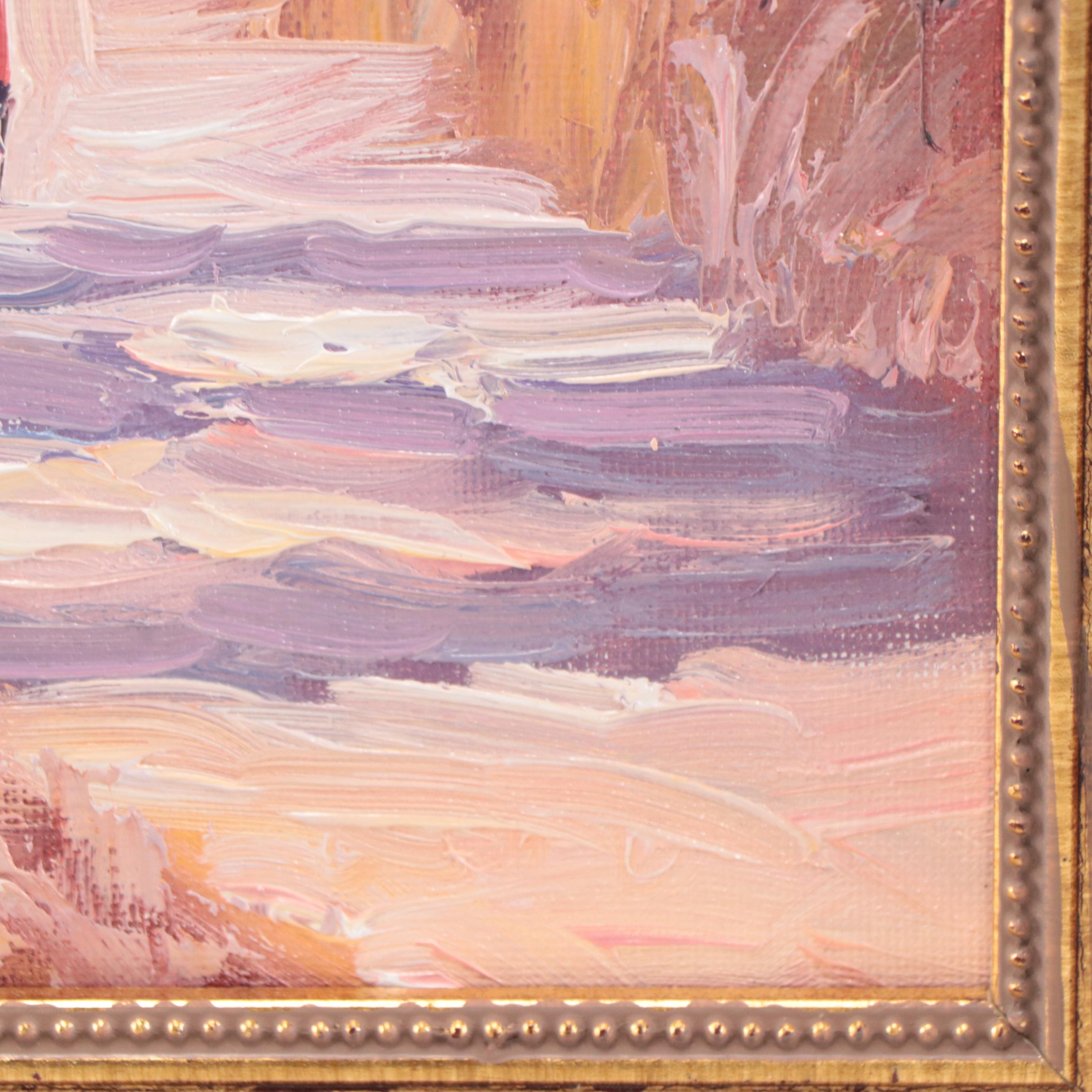 Sean Wu Park Landscape With Figures Oil Painting, 2022