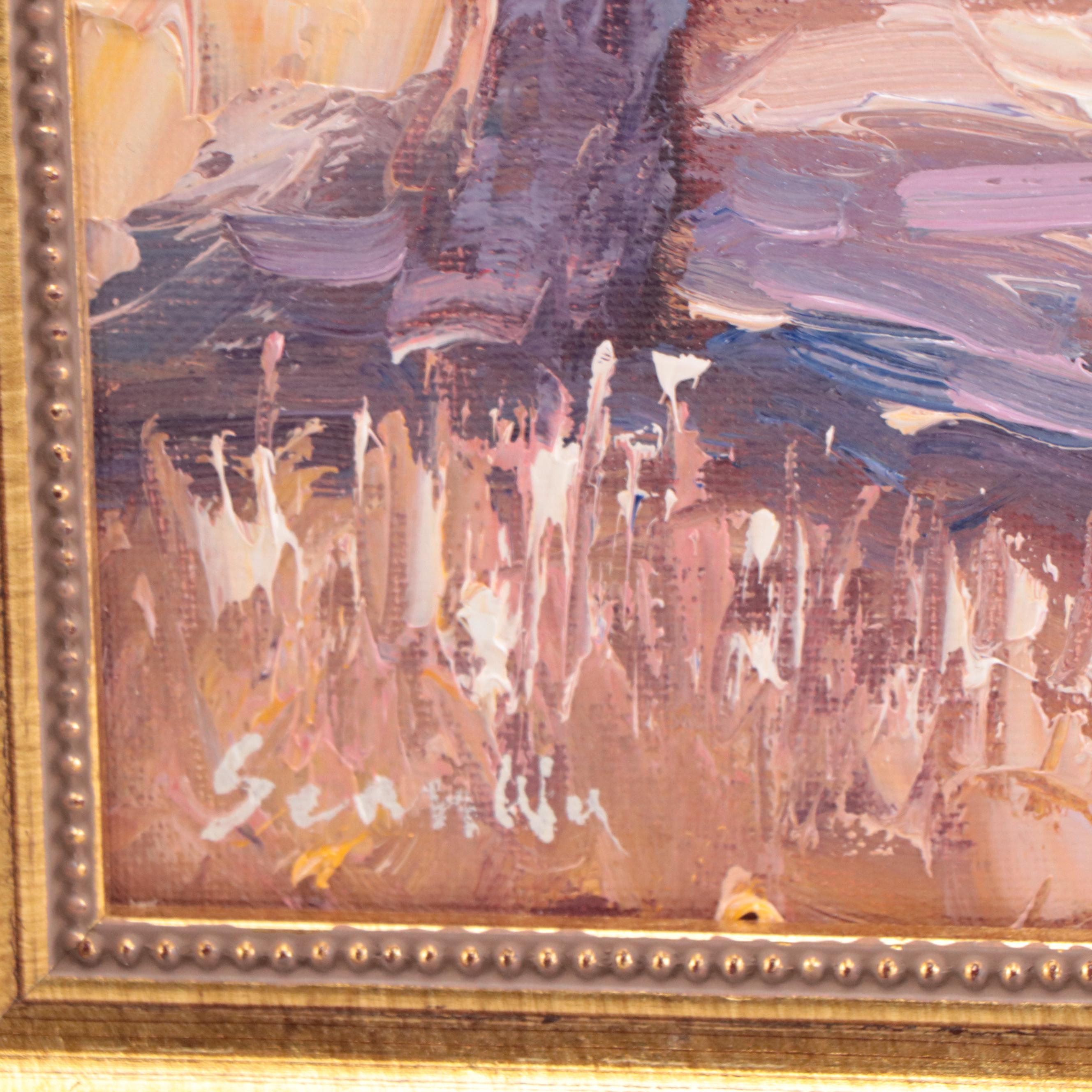 Sean Wu Park Landscape With Figures Oil Painting, 2022