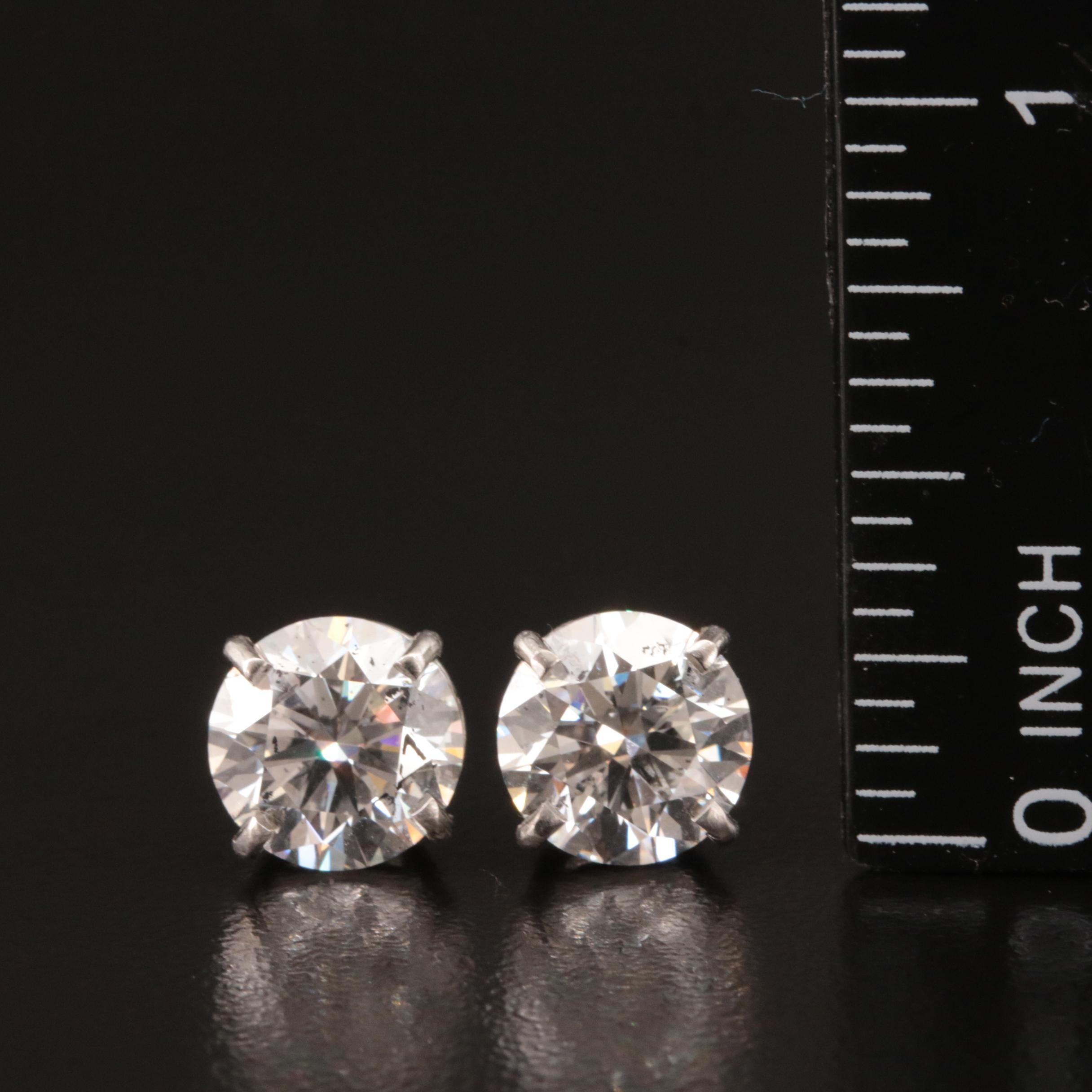 Platinum 5.05 CTW Lab Grown Diamond Stud Earrings with IGI Reports