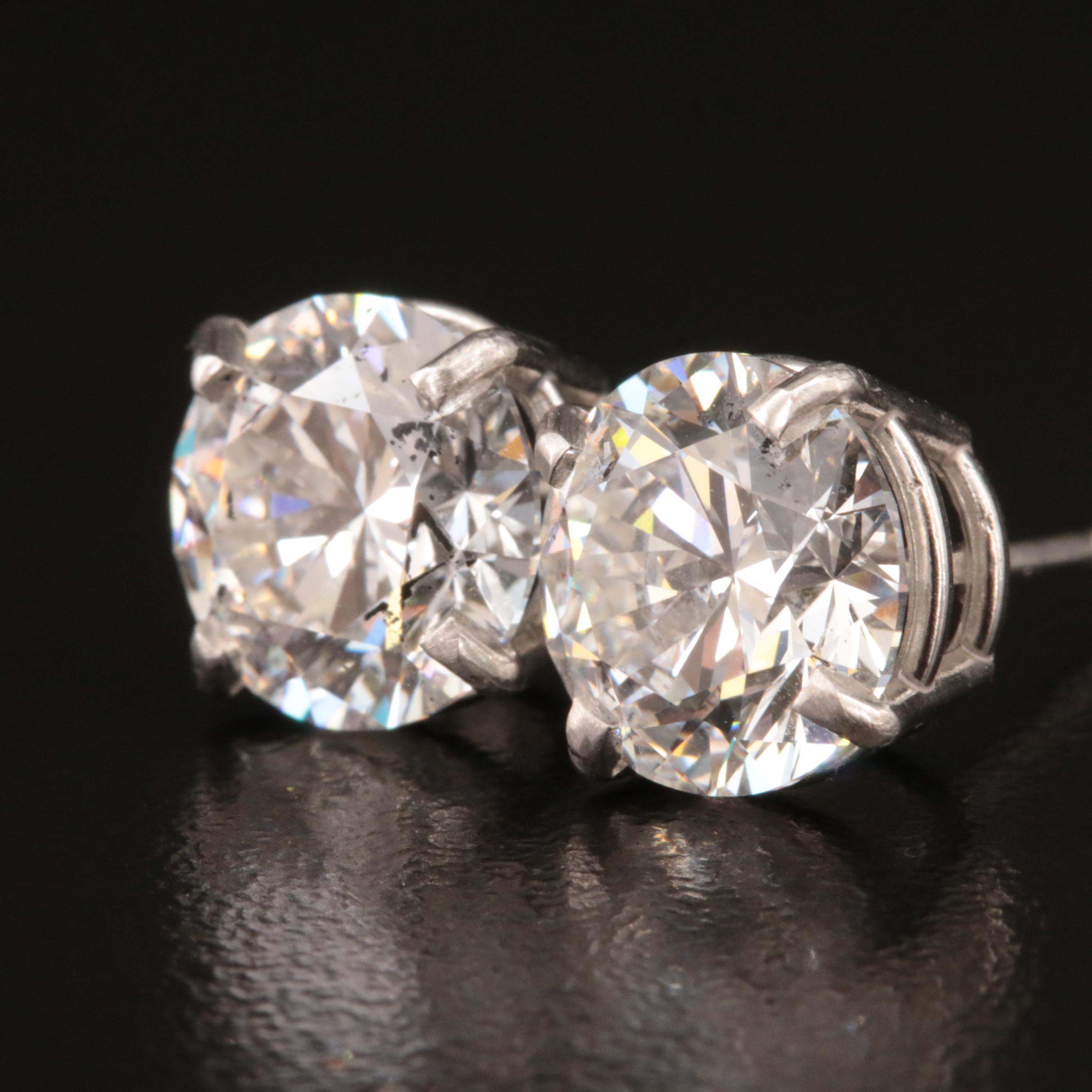 Platinum 5.05 CTW Lab Grown Diamond Stud Earrings with IGI Reports