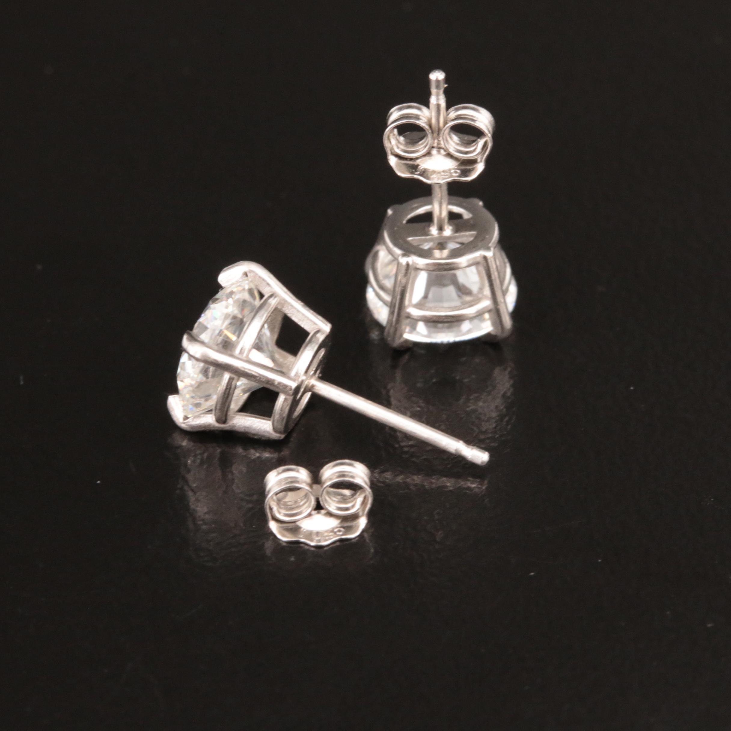 Platinum 3.06 CTW Lab Grown Diamond Stud Earrings with IGI Reports