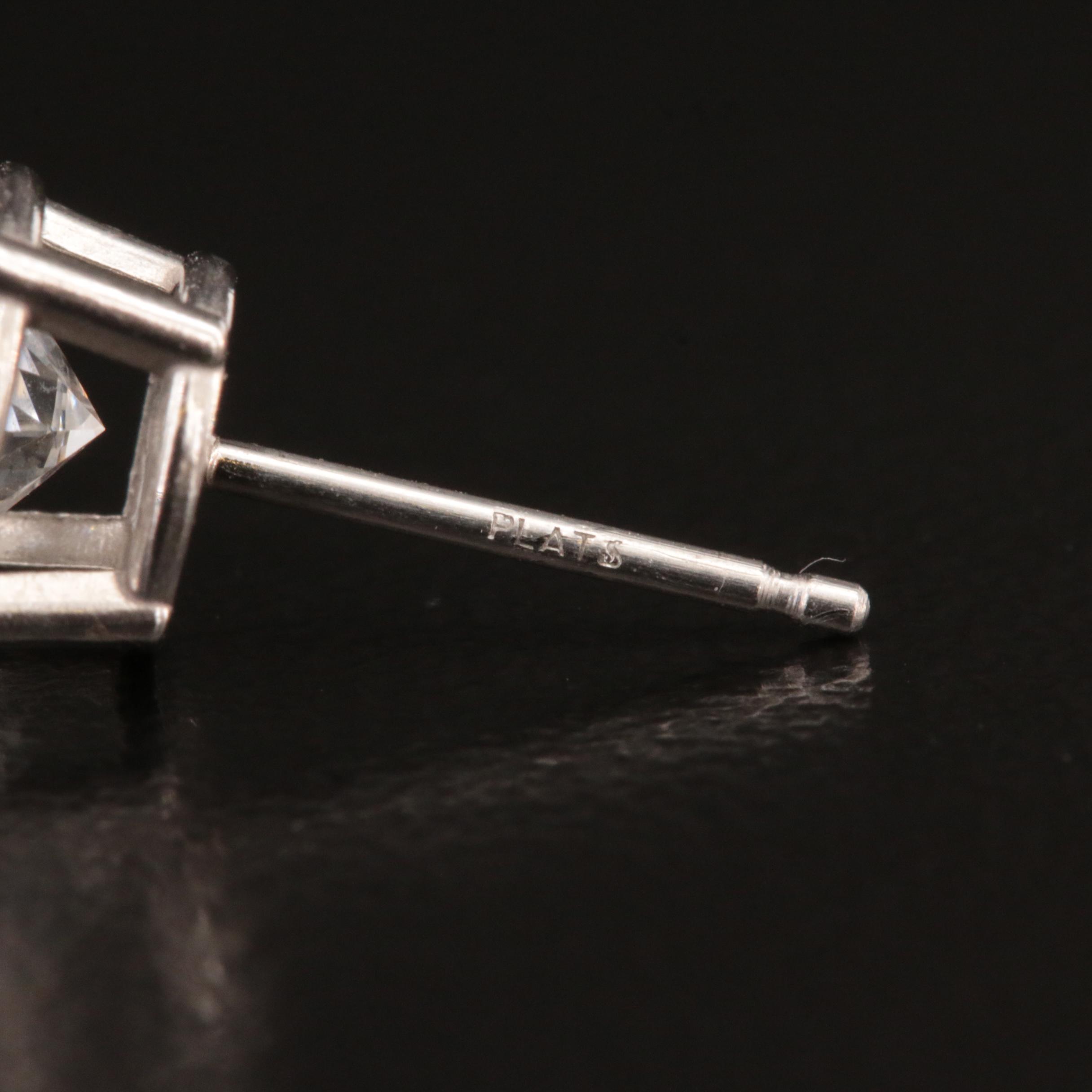 Platinum 3.06 CTW Lab Grown Diamond Stud Earrings with IGI Reports