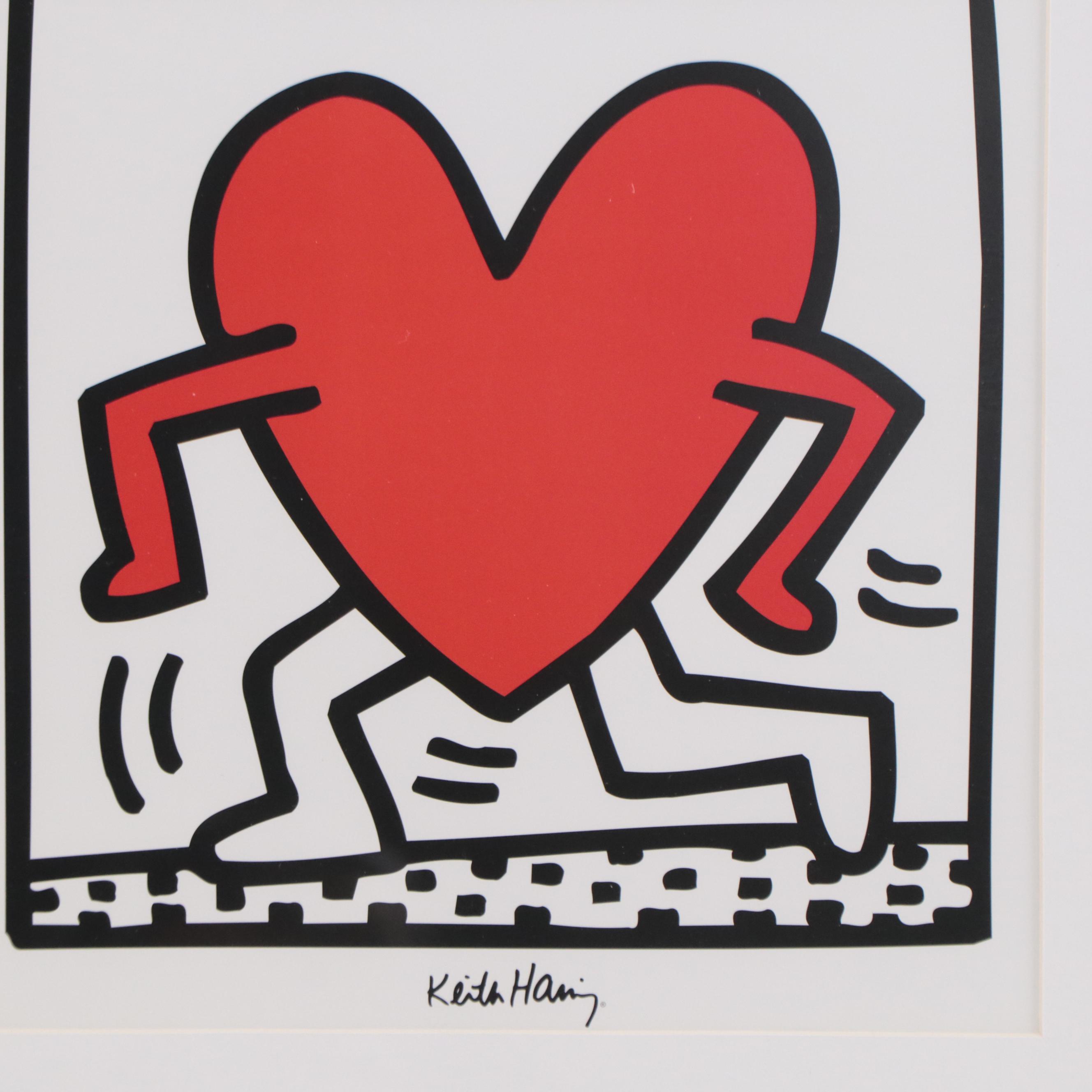 Offset Print After Keith Haring "Running Heart"