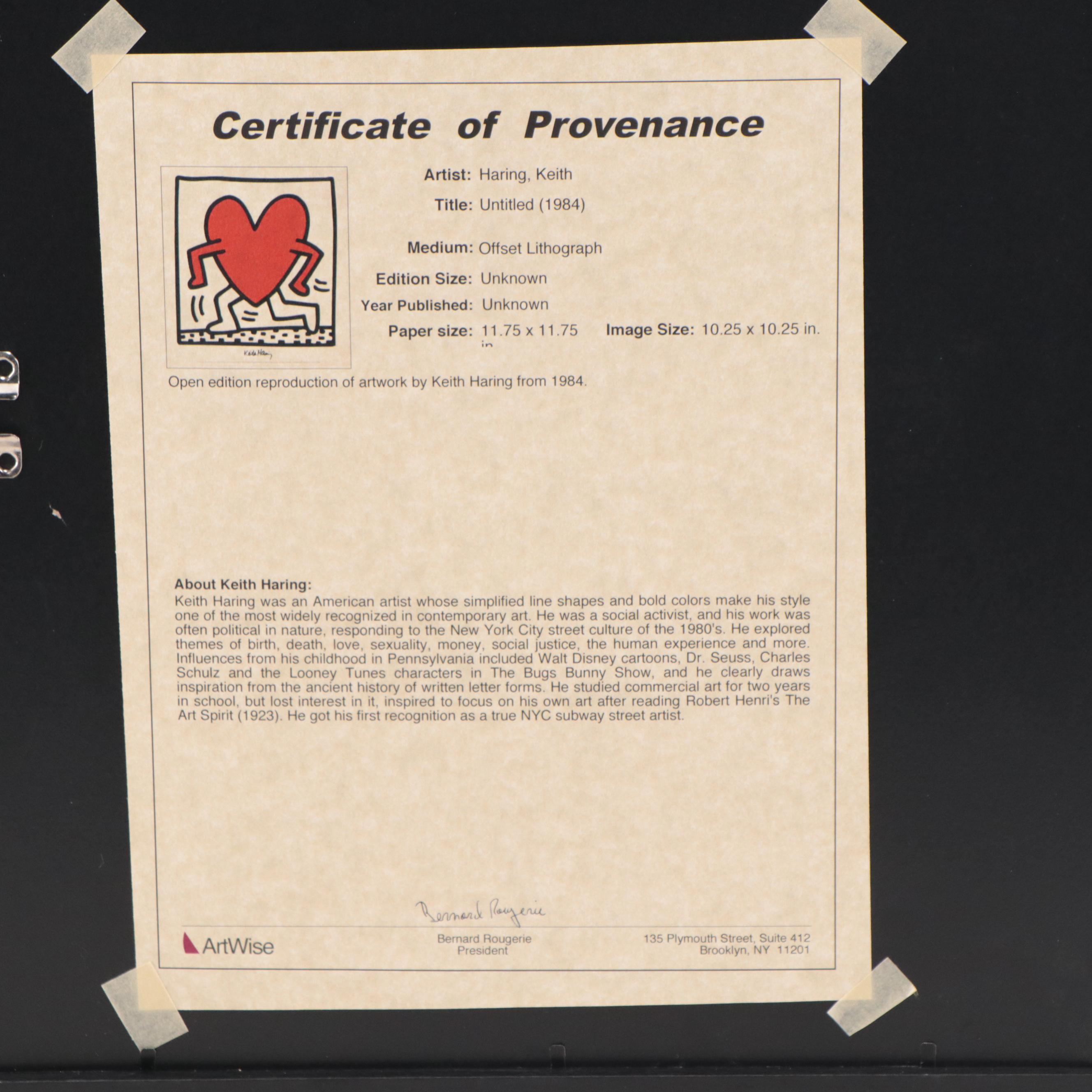 Offset Print After Keith Haring "Running Heart"