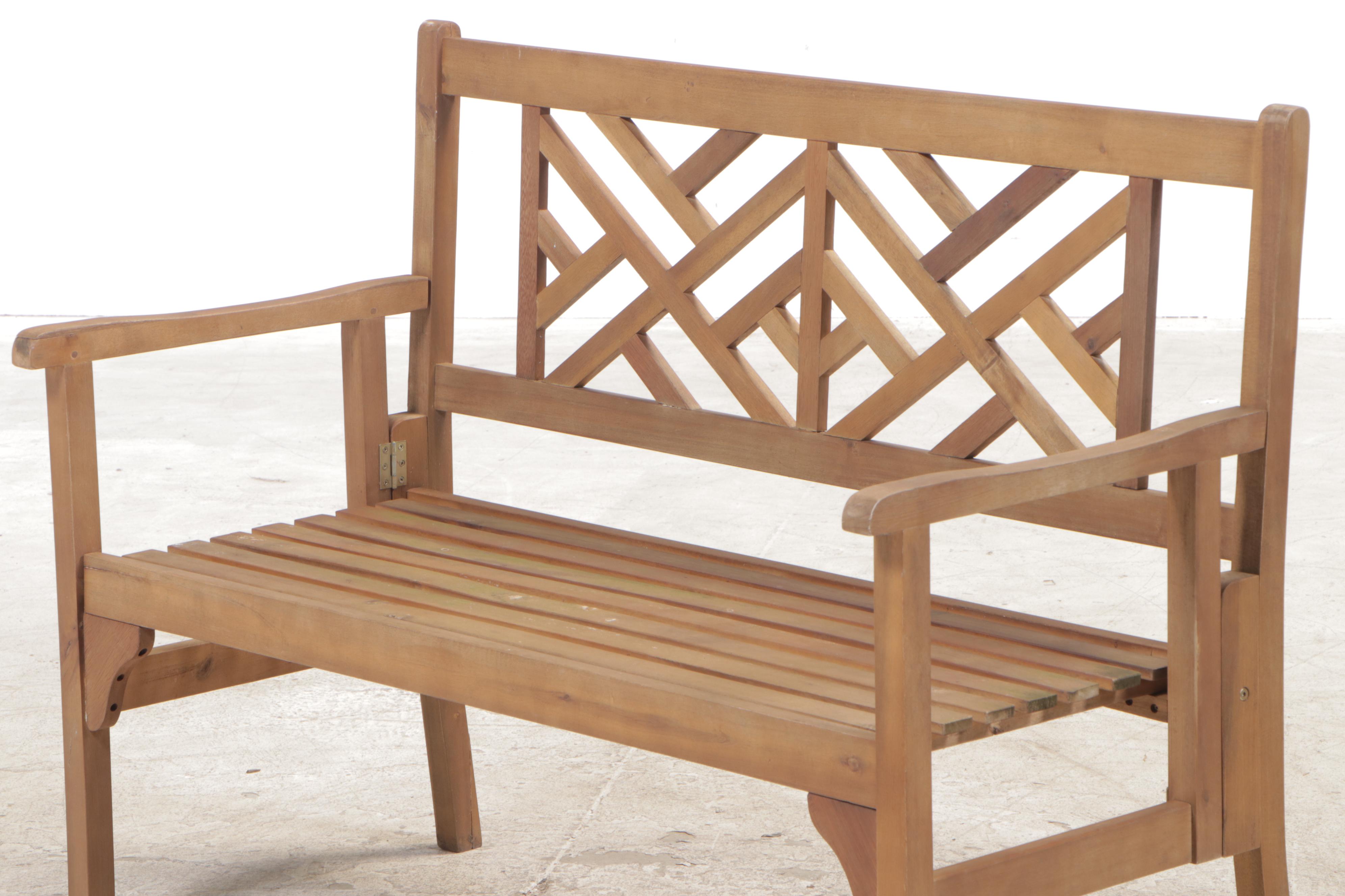 Slatted Hardwood Folding Garden Bench