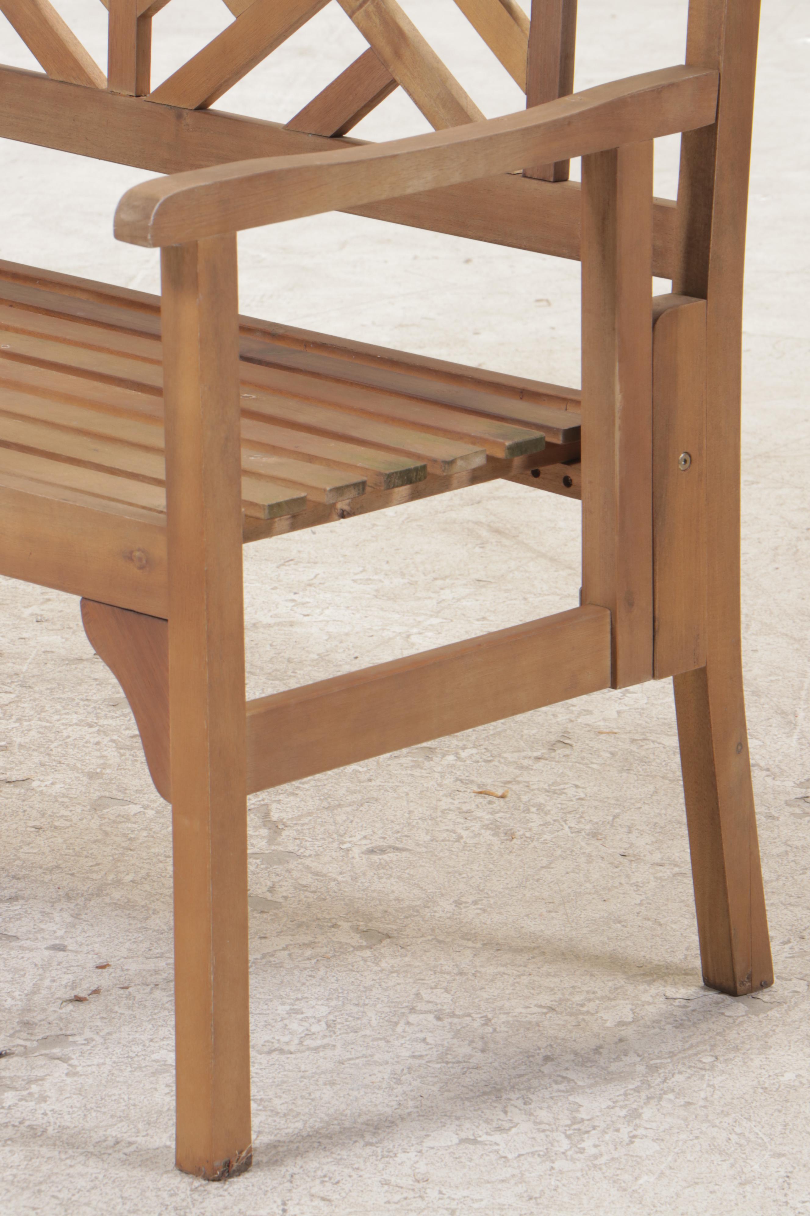 Slatted Hardwood Folding Garden Bench