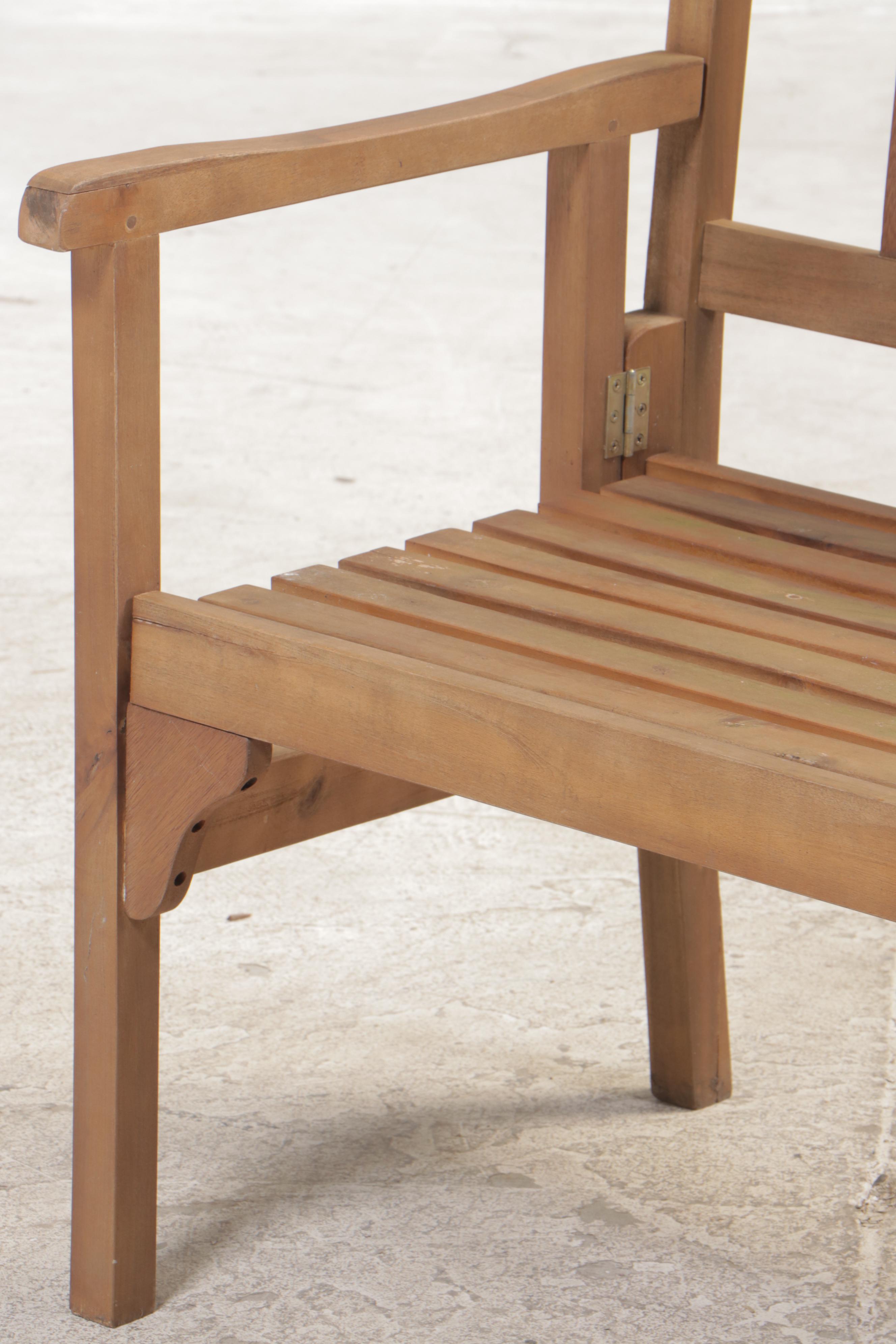 Slatted Hardwood Folding Garden Bench