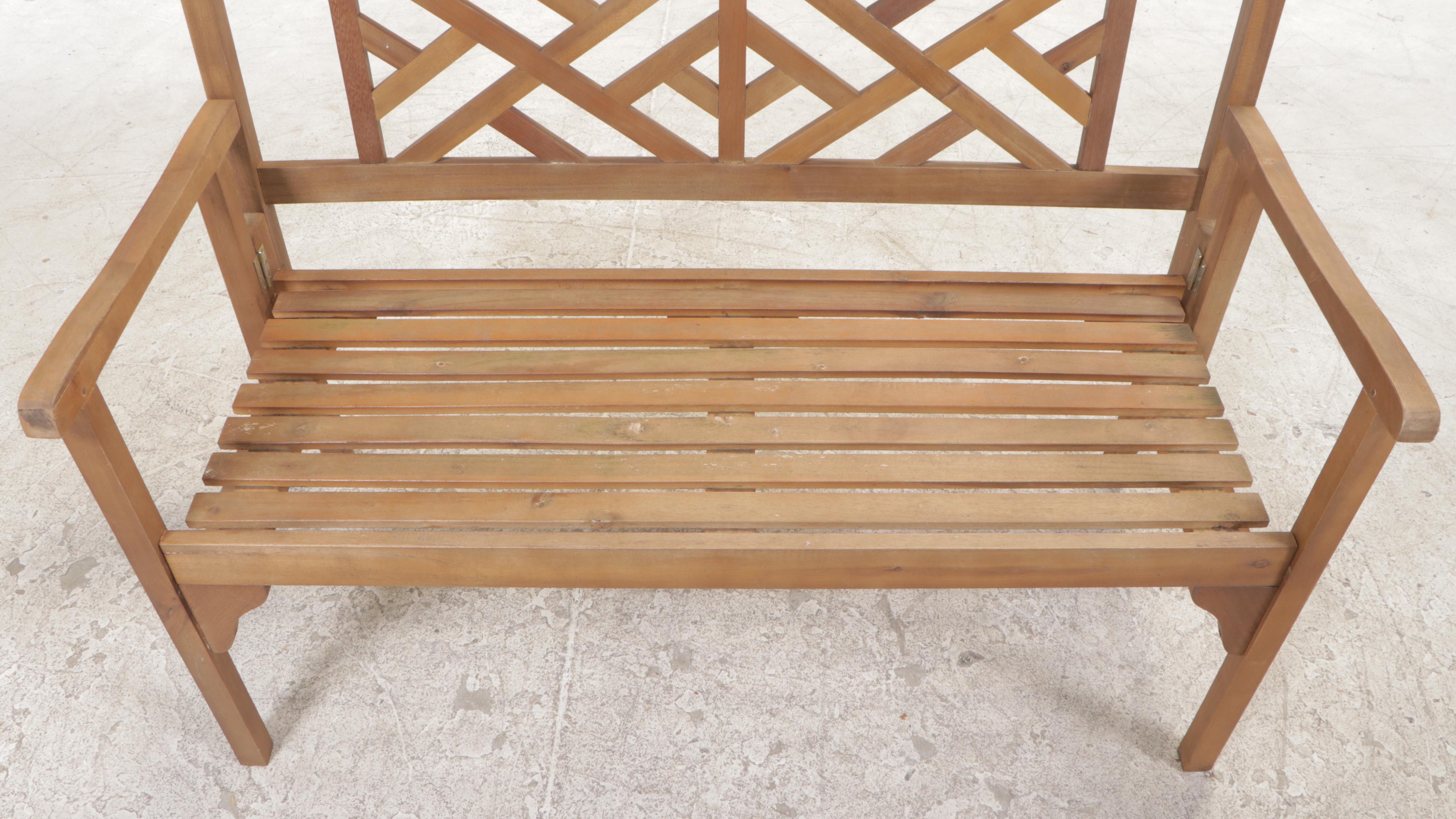 Slatted Hardwood Folding Garden Bench