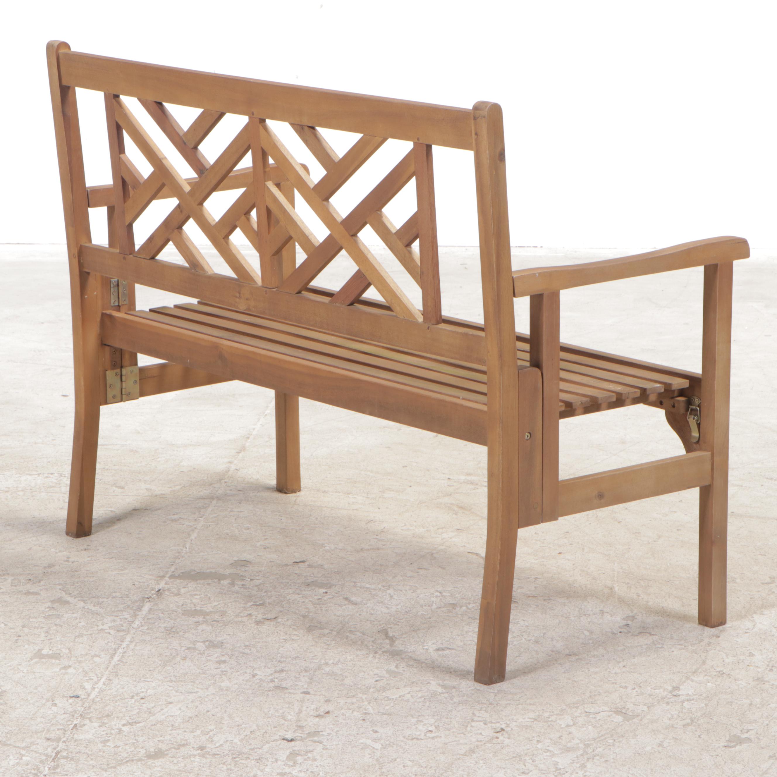 Slatted Hardwood Folding Garden Bench