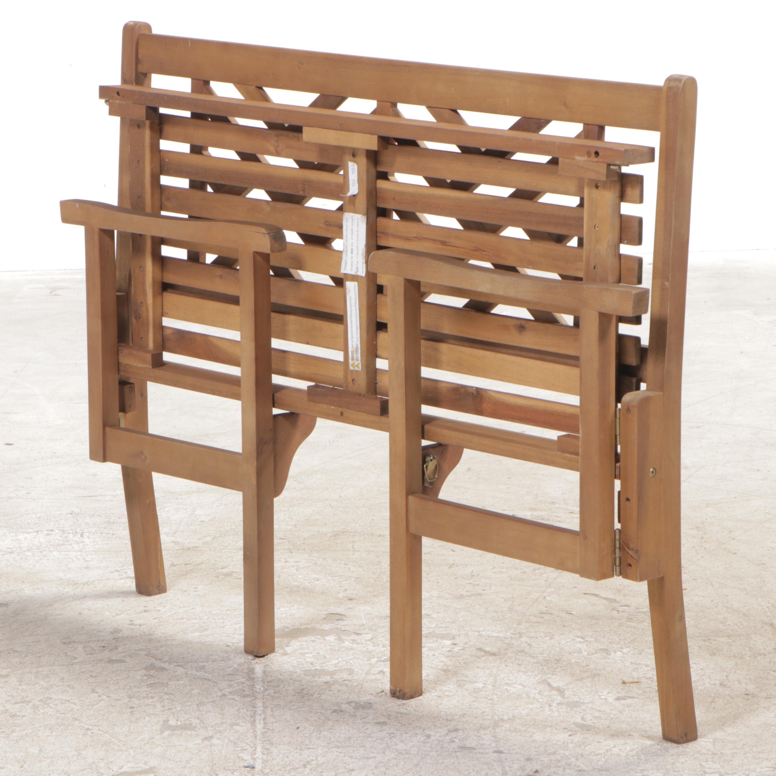 Slatted Hardwood Folding Garden Bench
