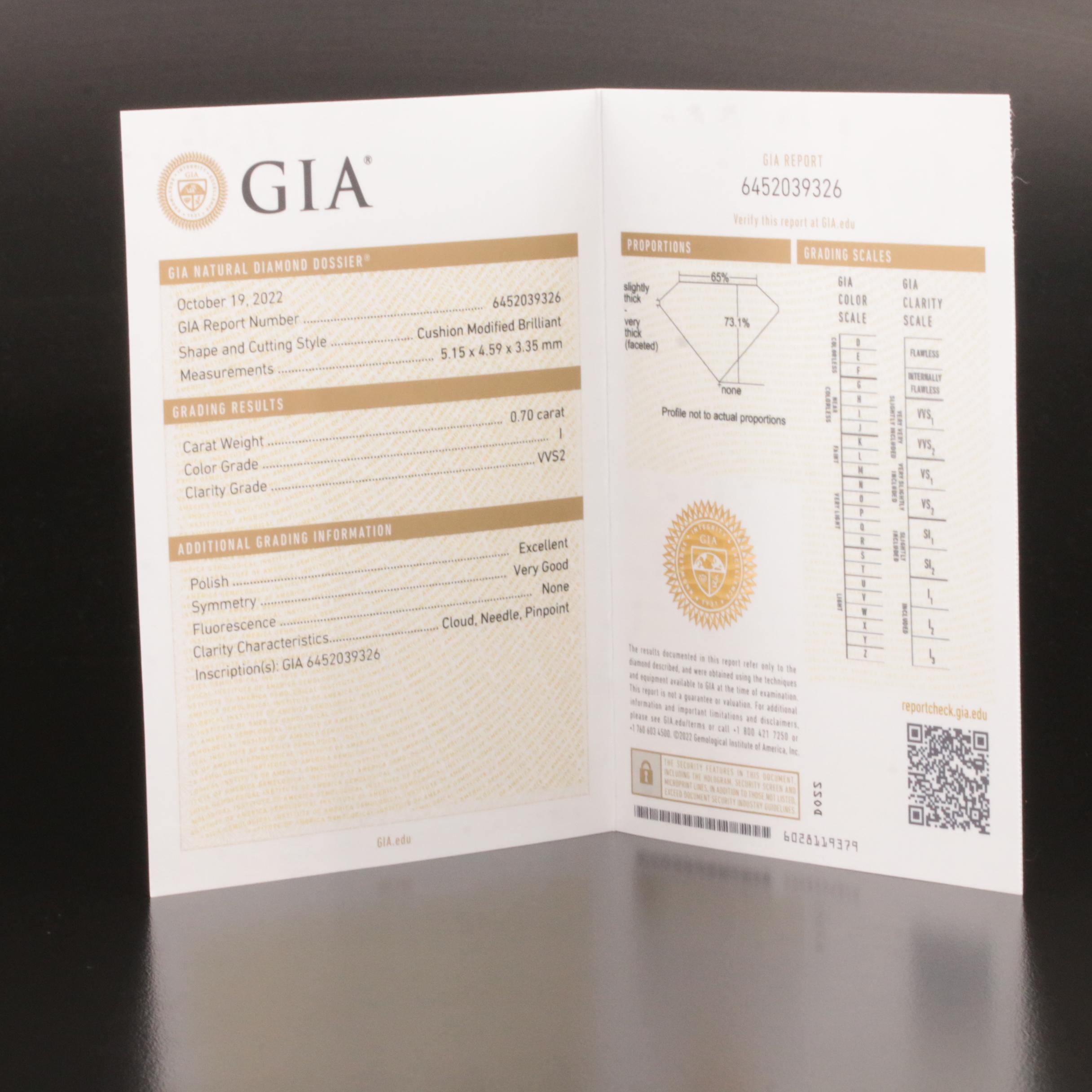 Loose 0.70 CT Diamond with GIA Report